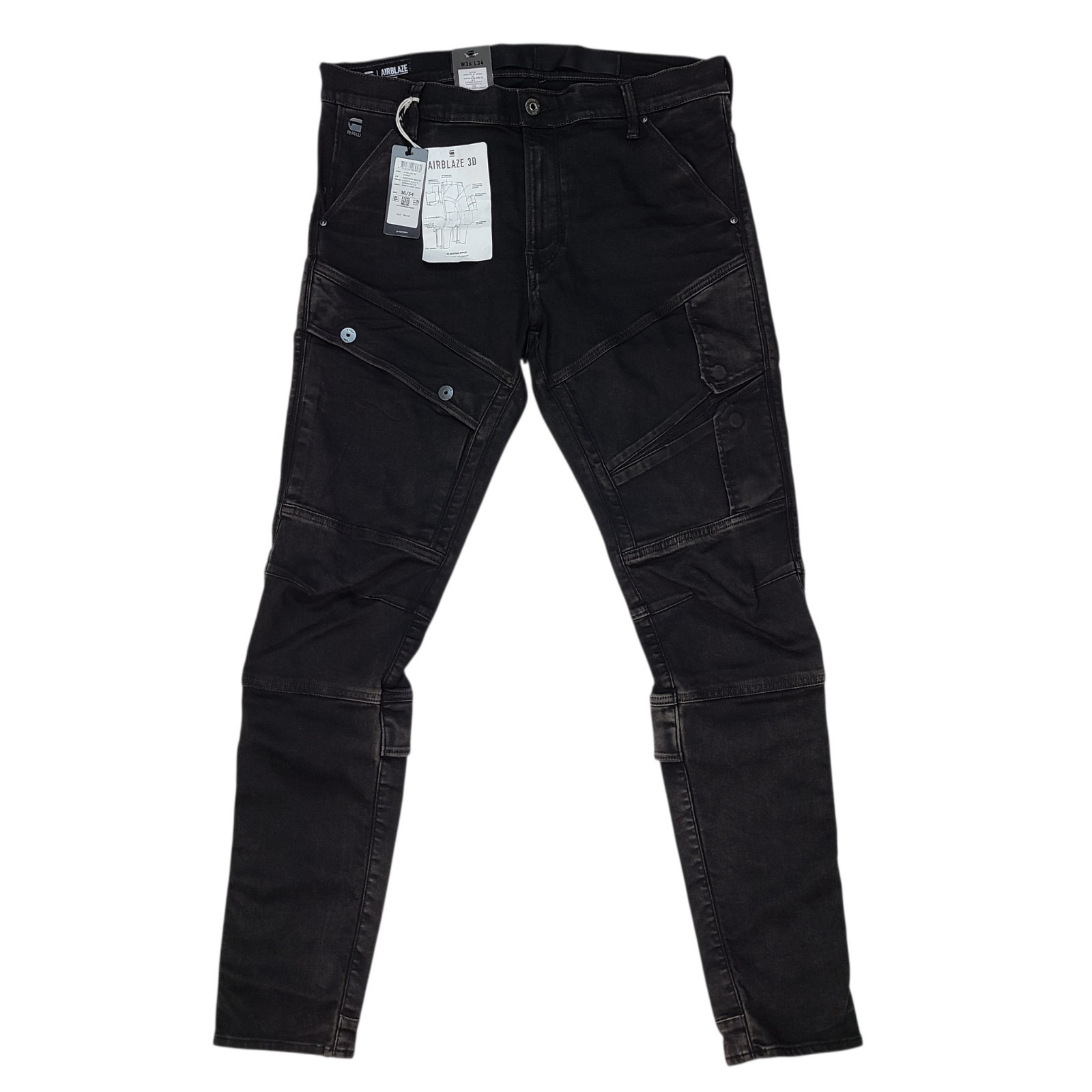 G Star Raw Mens 36×34 Airblaze 3D Skinny Jeans Black