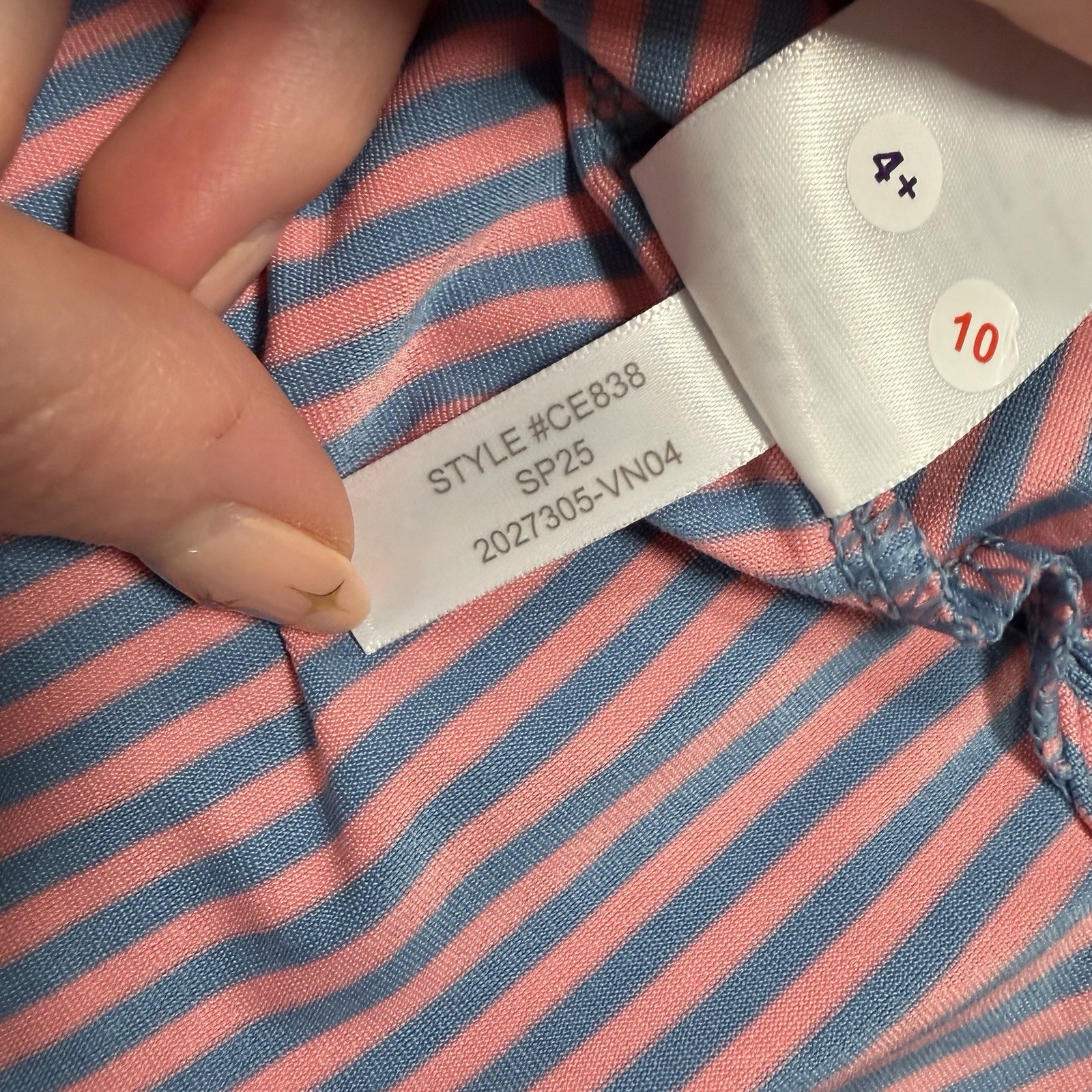 NWT J Crew Polo Shirt Men M Pink Blue Striped Performance Golf Stretch Athletic
