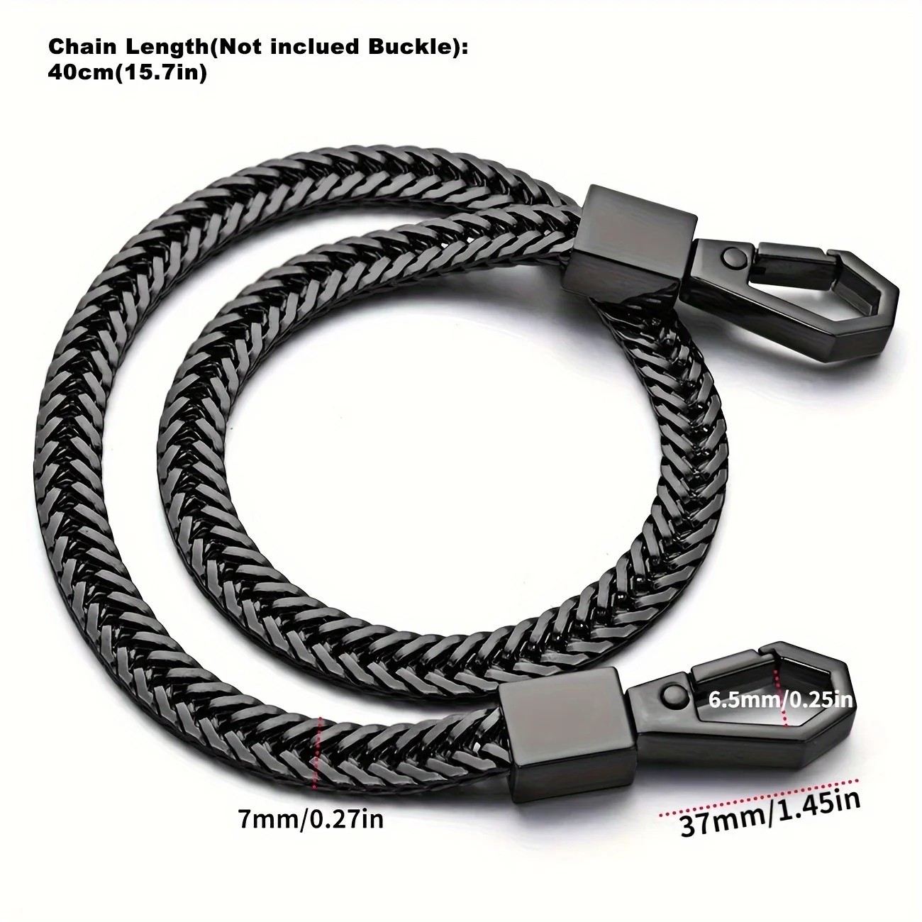 Stainless Steel Link Biker Trucker Punk Wallet Chain 16 ” Long Ring Clip Jewelry