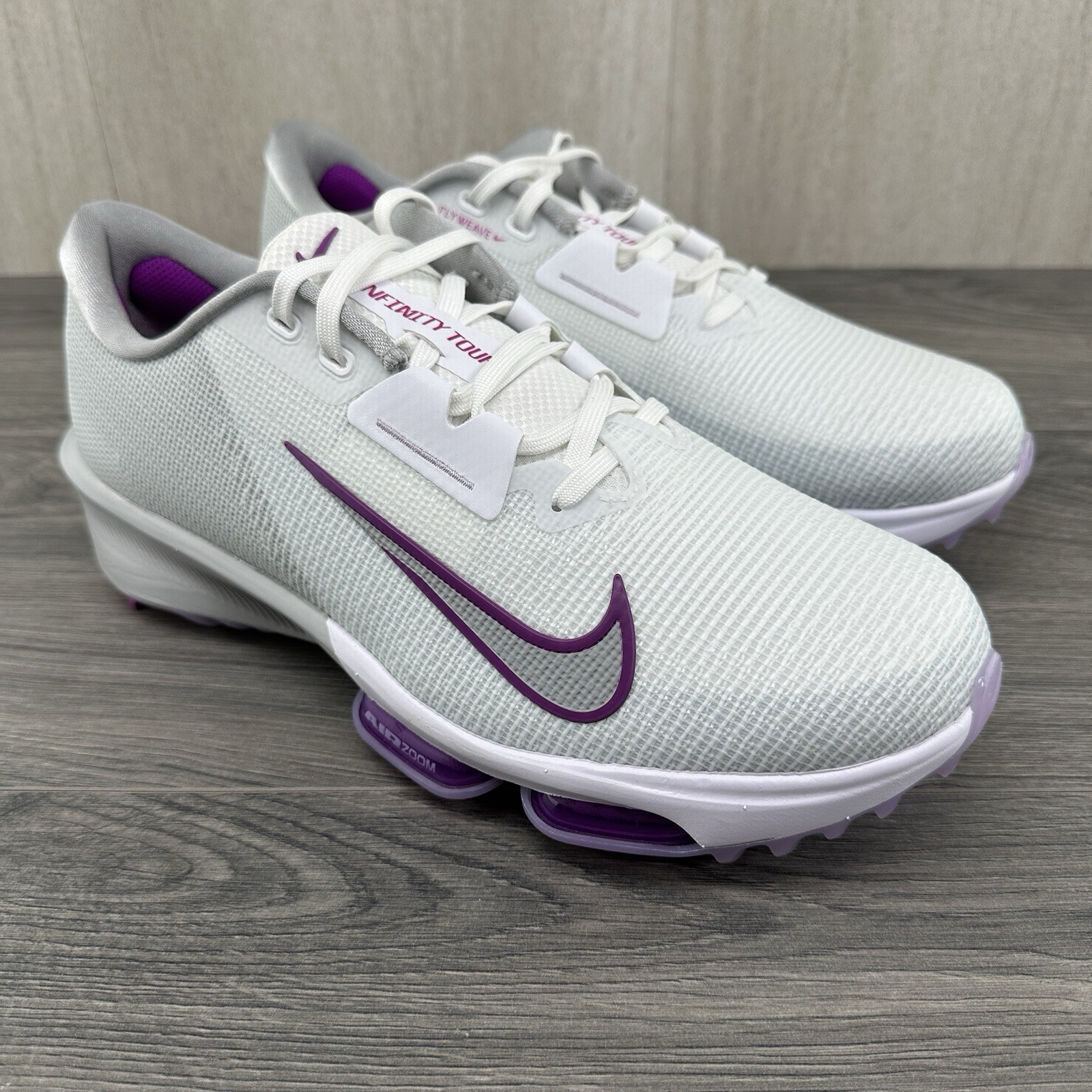 Nike Air Zoom Infinity Tour Next 2% Size 10.5 Mens White Vivid Purple Golf Shoes
