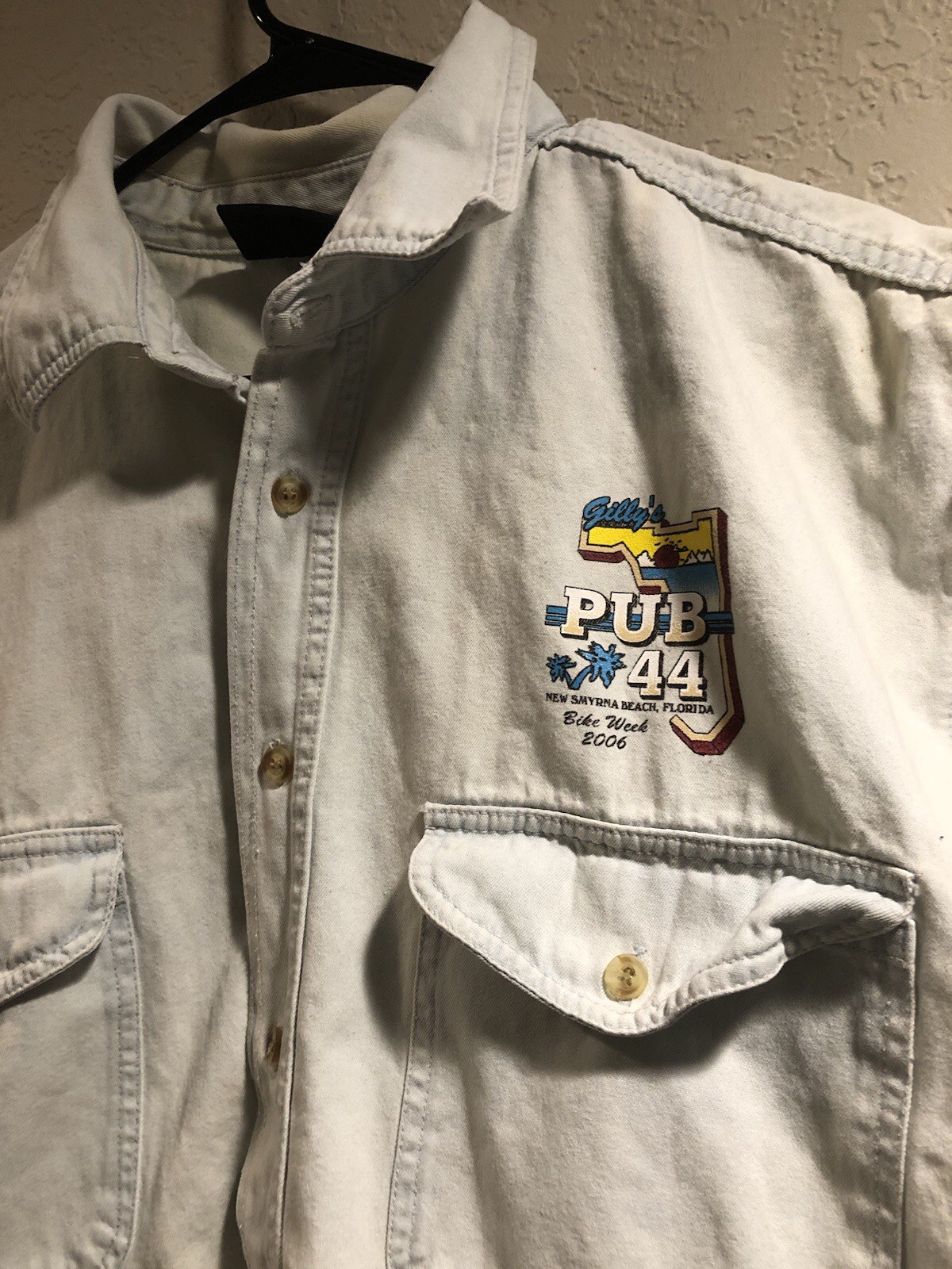 USA Biker Design Gilly’s Pub 44 2006 Bike Week Eagle Cotton Vest – Men’s 2X