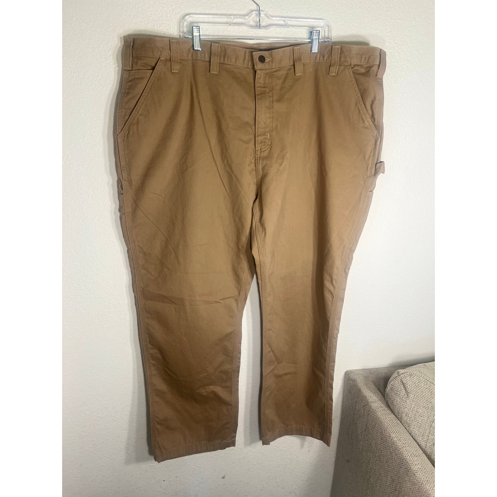 Carhartt B324 Brown Relaxed Fit Twill Utility Work Pants-Men’s 48×32 Big & Tall