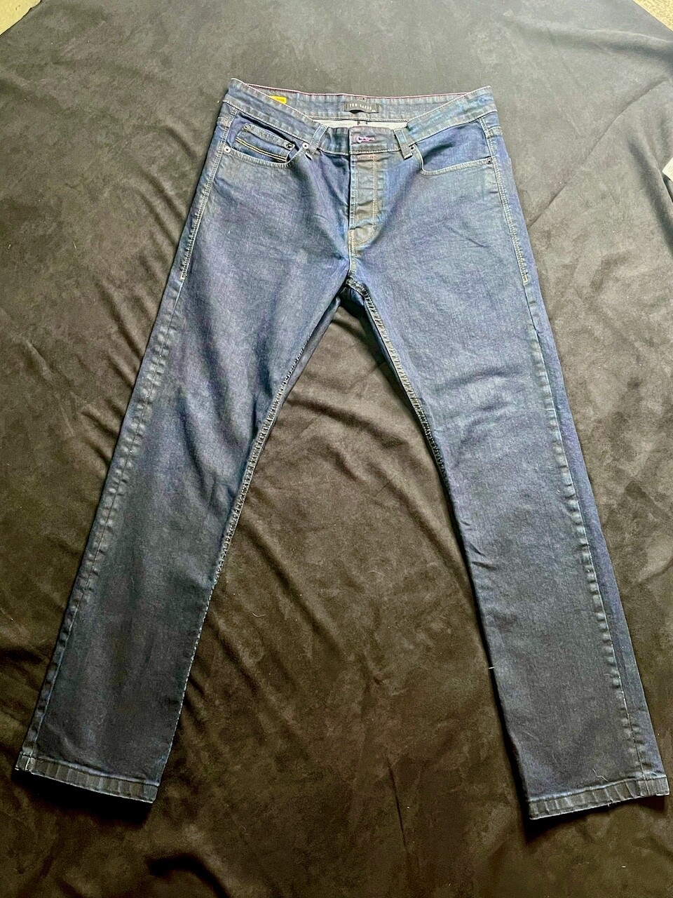 Vintage TED BAKER TINNED SARDINES Mens Jeans – 34L Blue Slim Dark Wash Denim