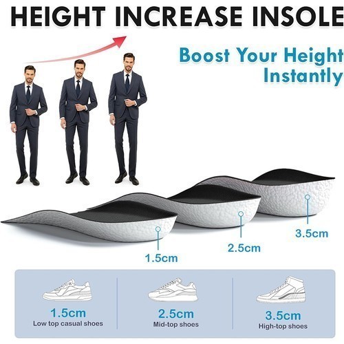 Shoe Insoles Inserts Pad Invisible Height Increase Heel Lift Taller Men Women
