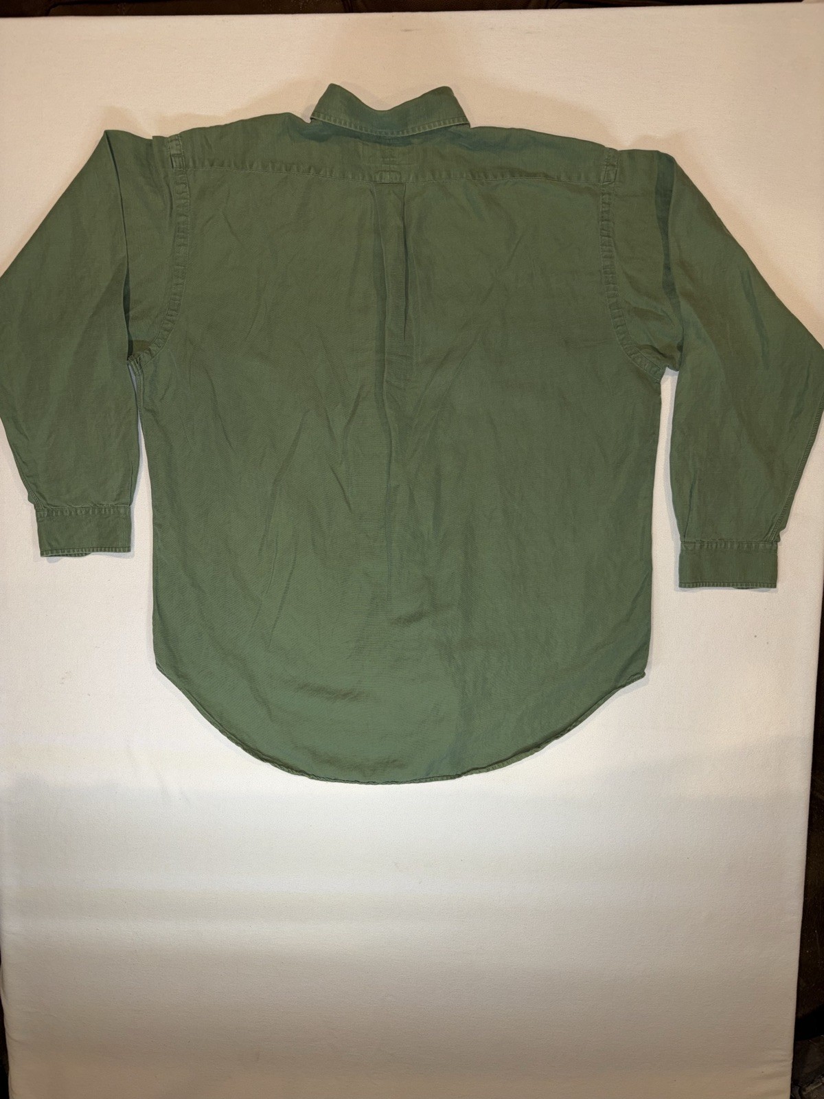 Vintage Polo Ralph Lauren Blake Silk Linen Sage Green Button Down Men’s Large