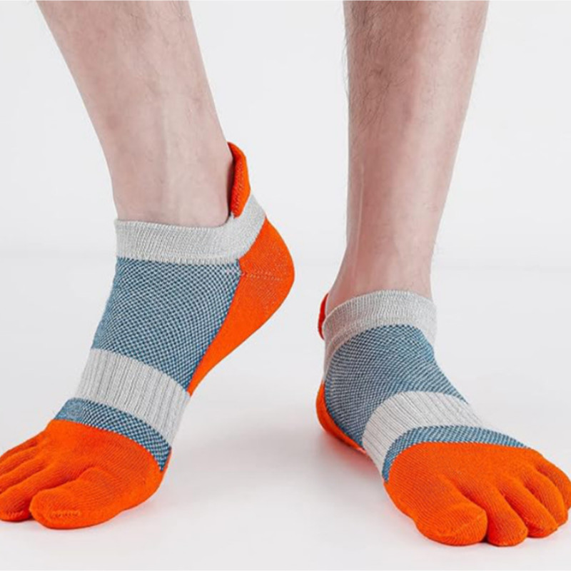 6 Pairs Five Finger Toe Low Cut Men Sport Solid Athletic Ankle Work Cotton Socks