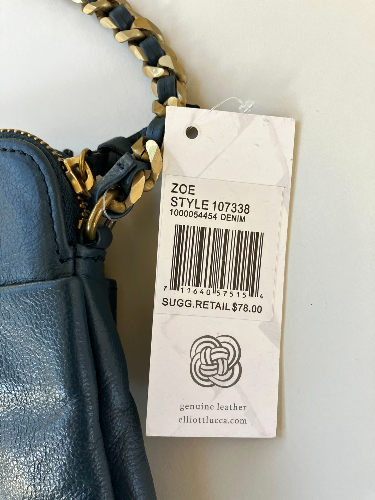Elliott Lucca Zoe Small Leather Crossbody Bag Purse Blue NWT ARV 78