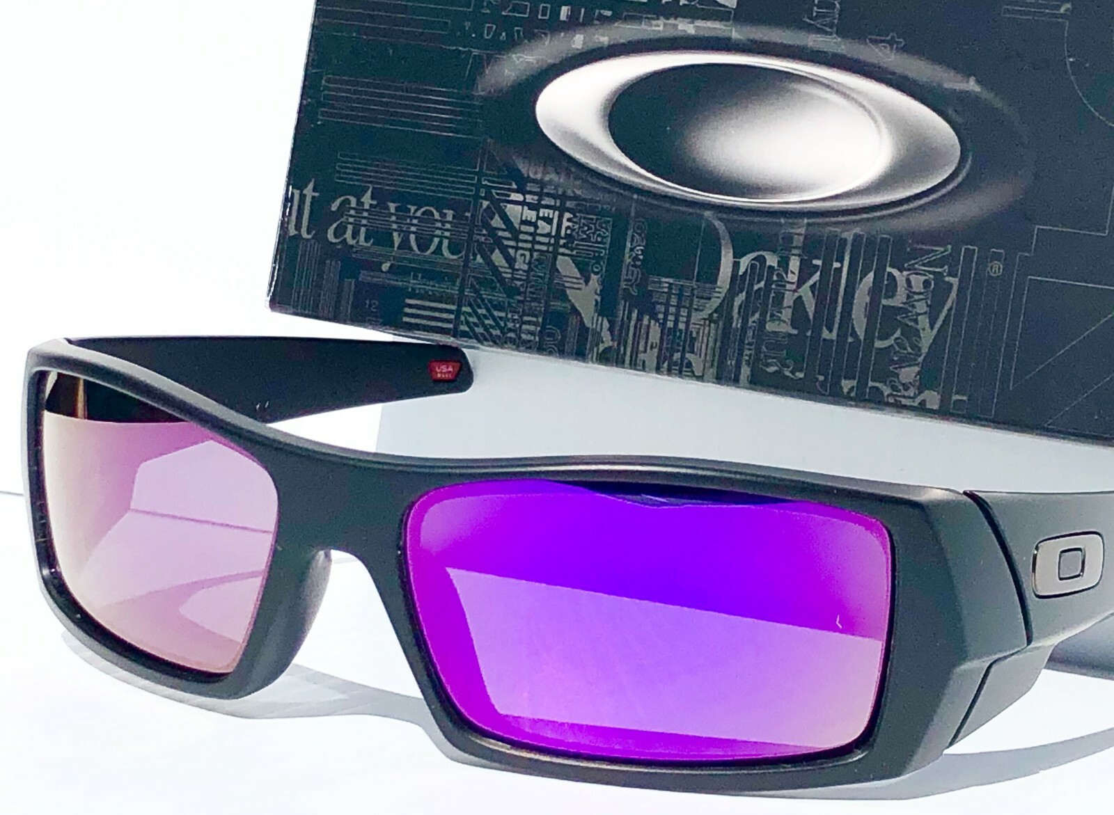 NEW* OAKLEY GASCAN Matte BLACK POLARIZED Galaxy Purple Violet Sunglass 9014
