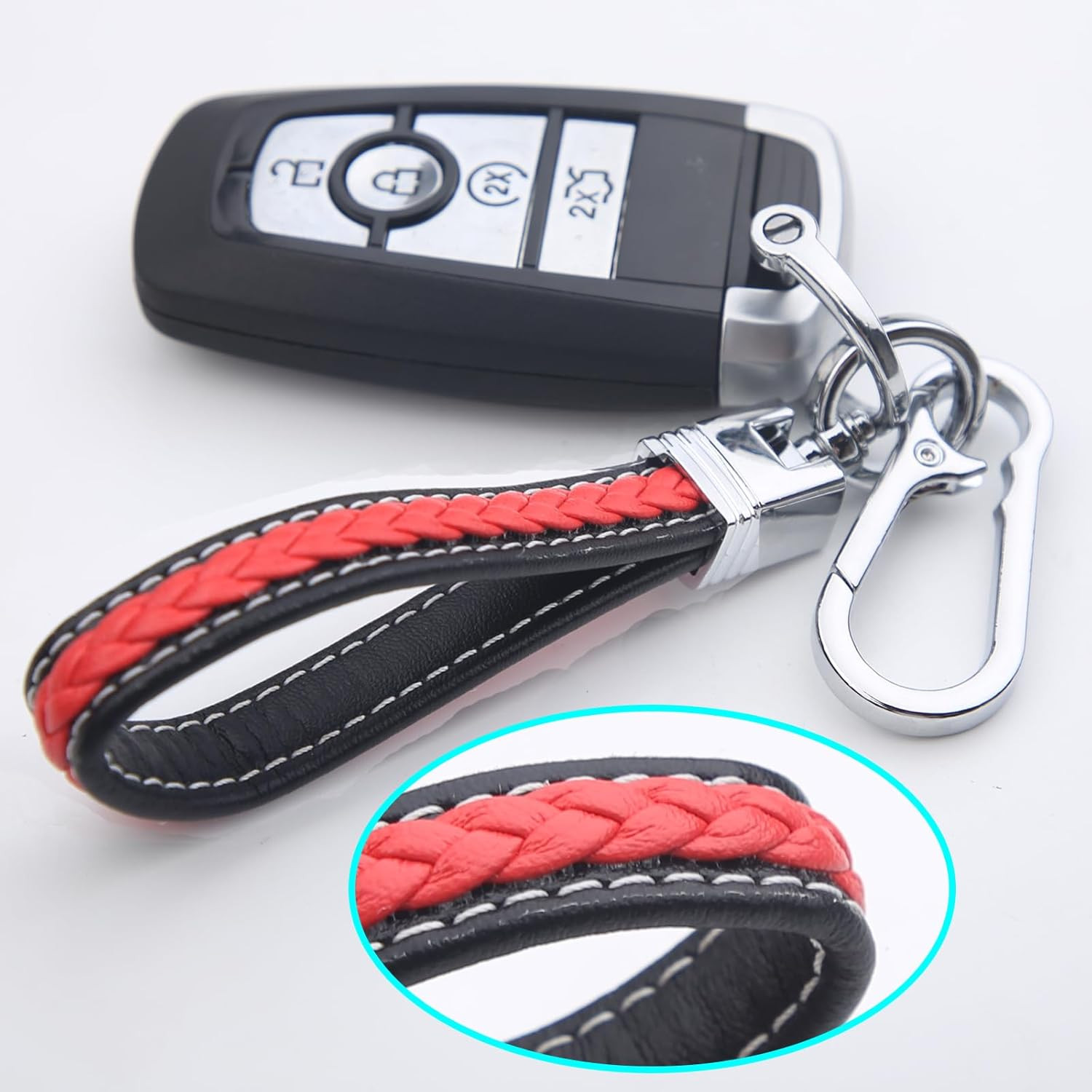 Woven Rope Keychain,Microfiber Leather Wristlet Keychain,Car Keys Keychain with