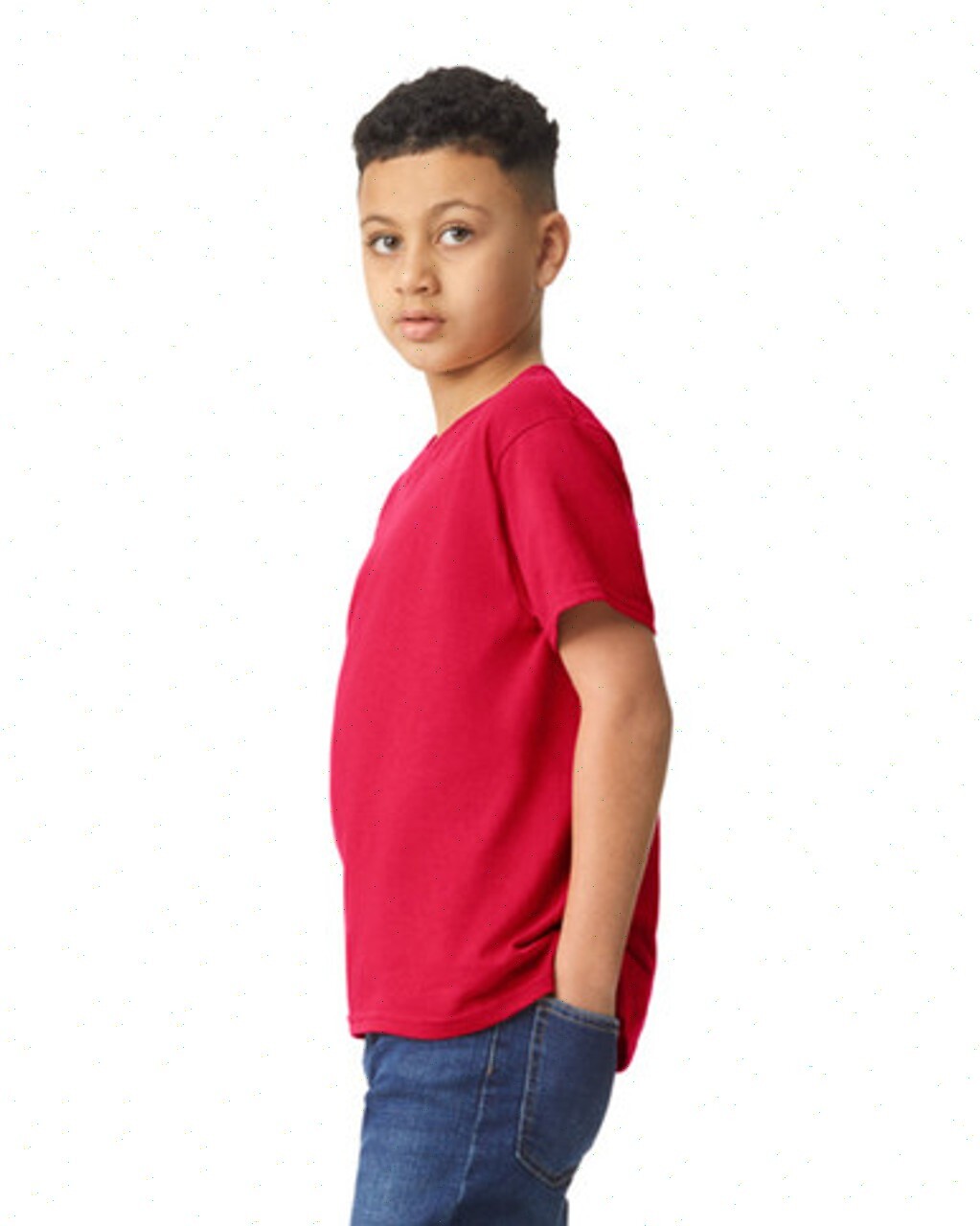 Gildan Youth Unisex Heavy Cotton 5000B XSmall Red SS Crew Neck Cotton Shirt New
