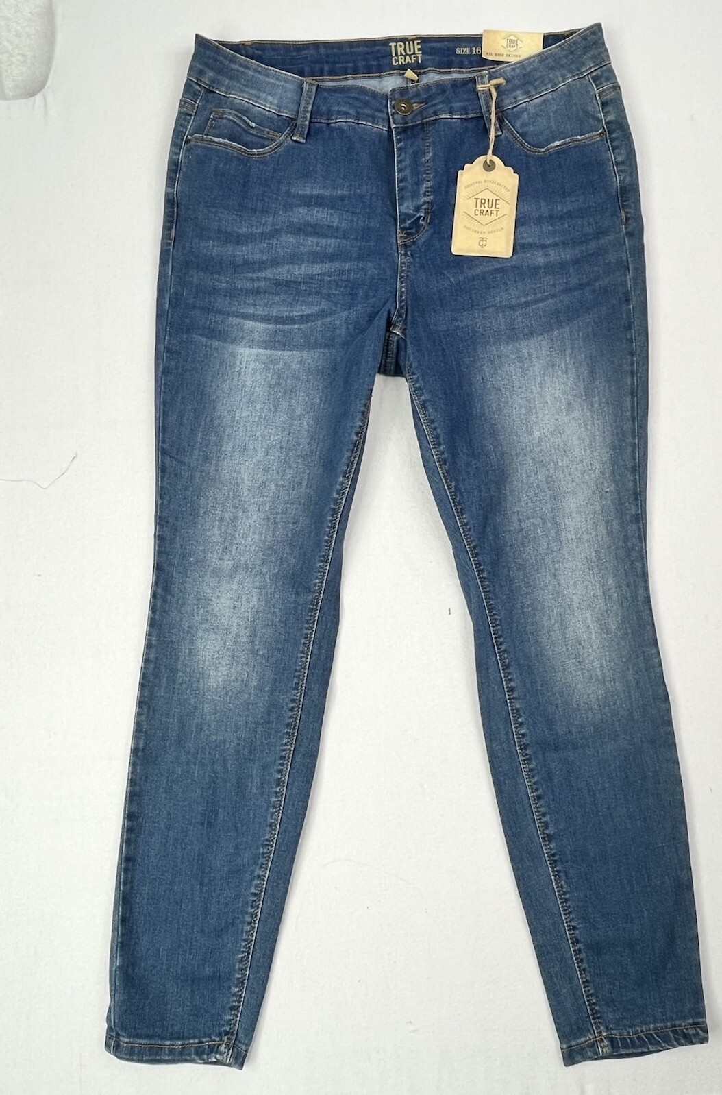 NWT True Craft Womens 16 Mid Rise Skinny Curvy Denim Jeans