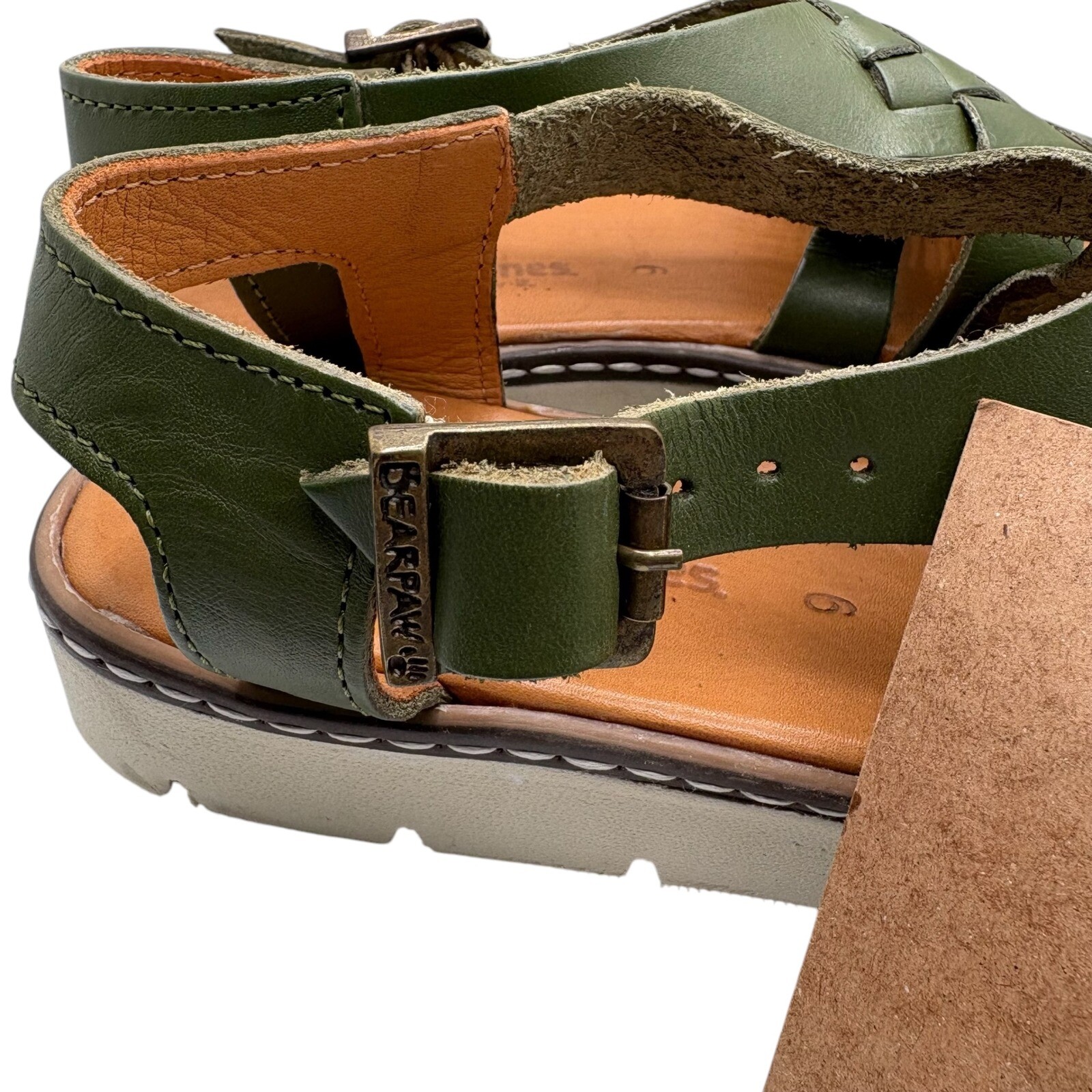 NWT Bearpaw Leah Huaraches Size 6 Slingback Hunter Green