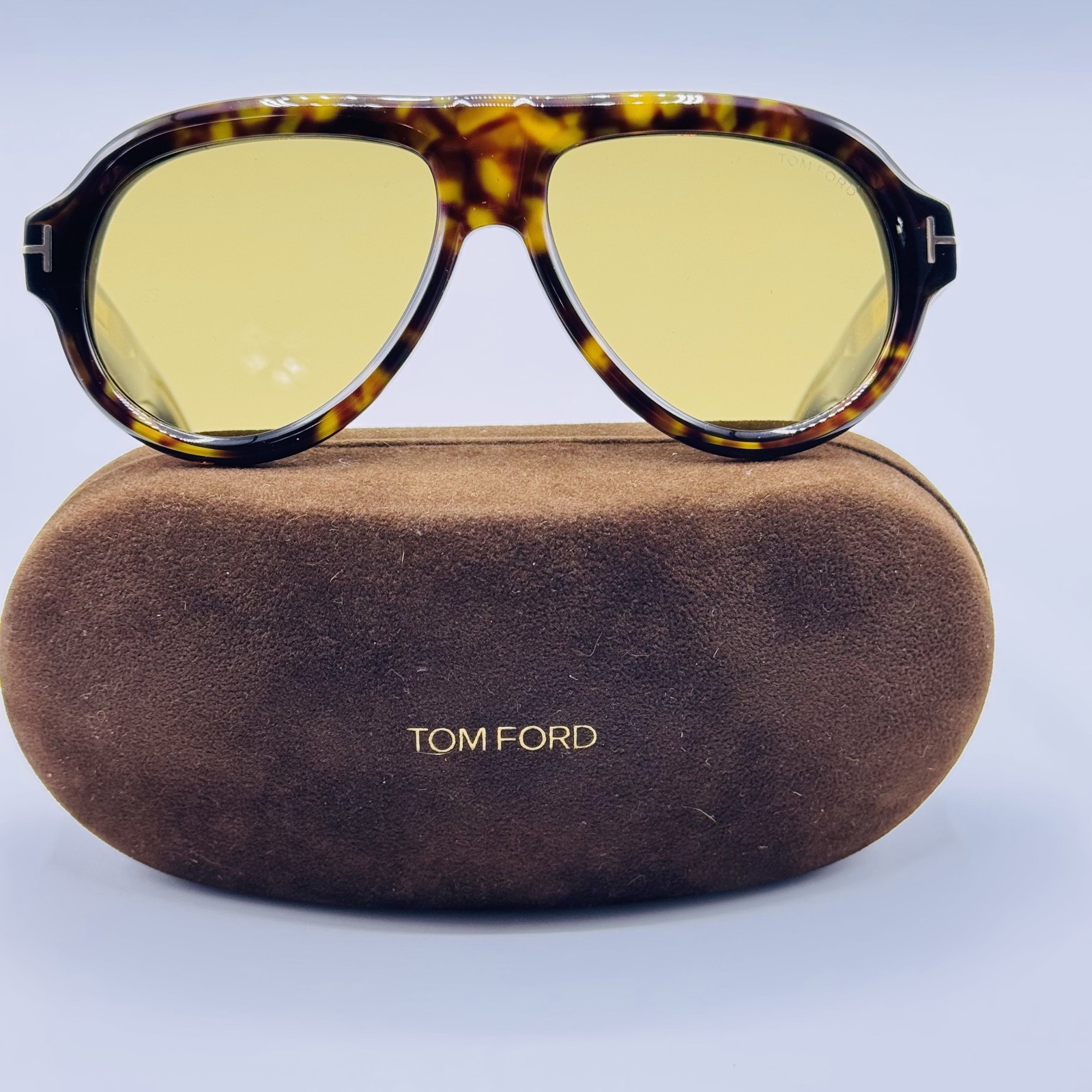 Tom Ford Sunglasses Icon FT1225 52N Havana Brown Pilot Brown Lens 59mm New