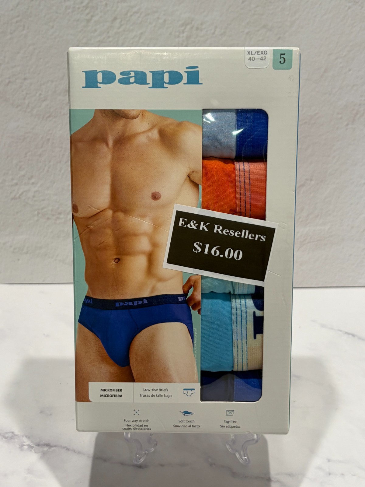 Papi Multicolor Low Rise Briefs 5 Pack Size XL