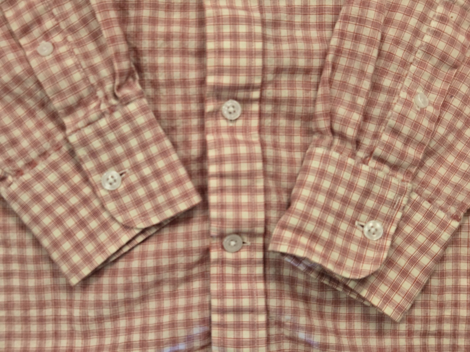 Wool And Prince Shirt Men’s Medium Plaid Worsted Wool Button Up Plaid Salmon EUC