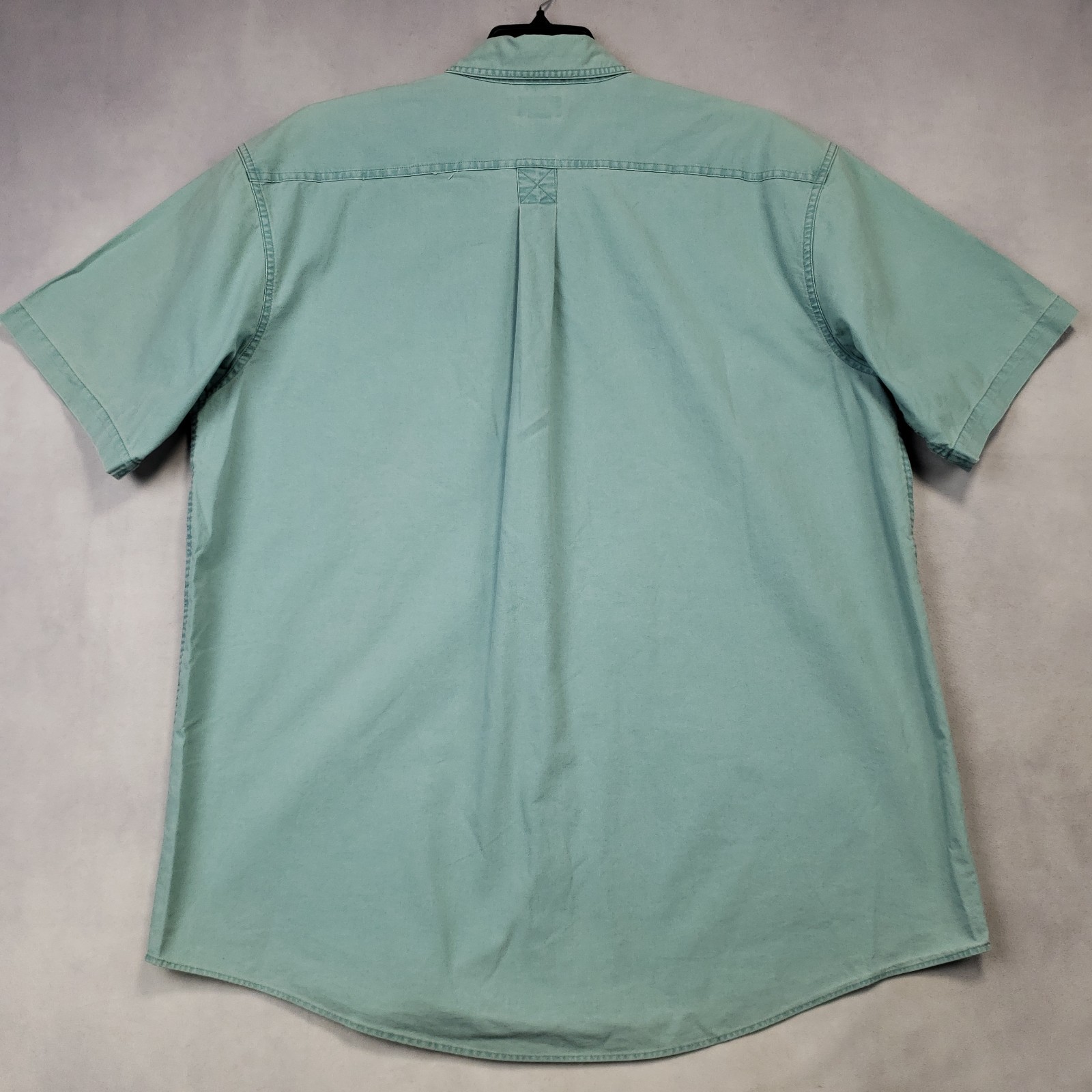 LL Bean Sunwashed Canvas Shirt Mens XL Tall XLT Flap Pockets Short Sleeve Cotton
