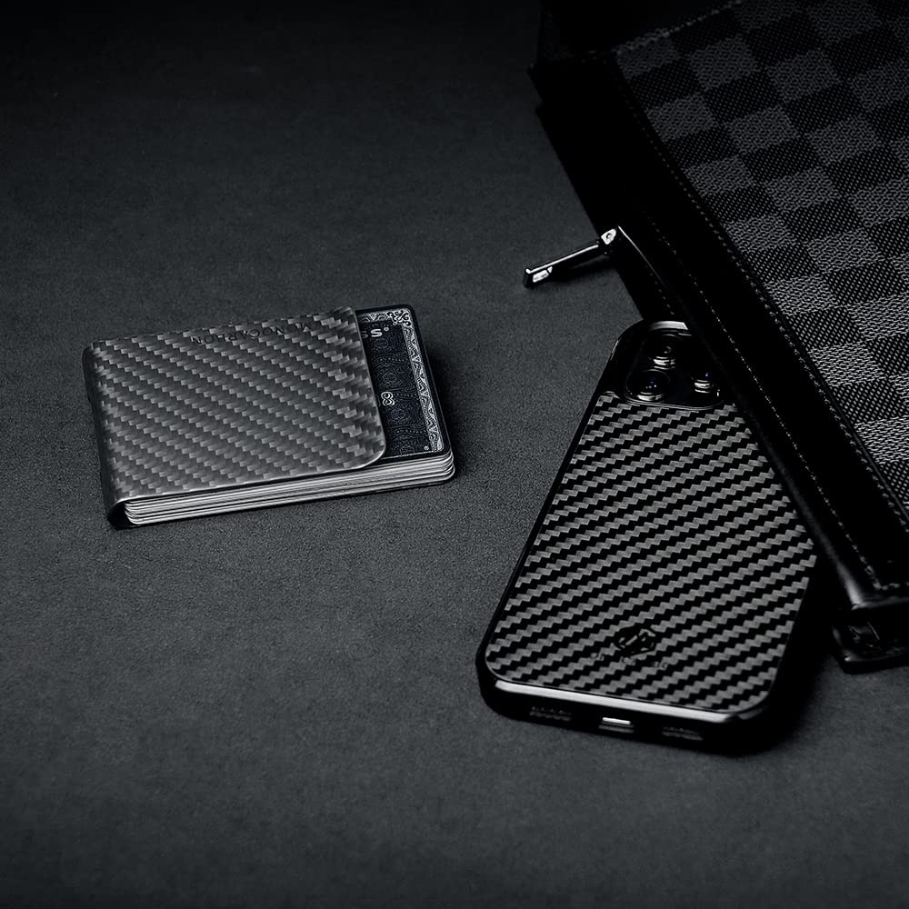 MONOCARBON Carbon-Fiber-Wallet for men and Mens Credit Cards matte black