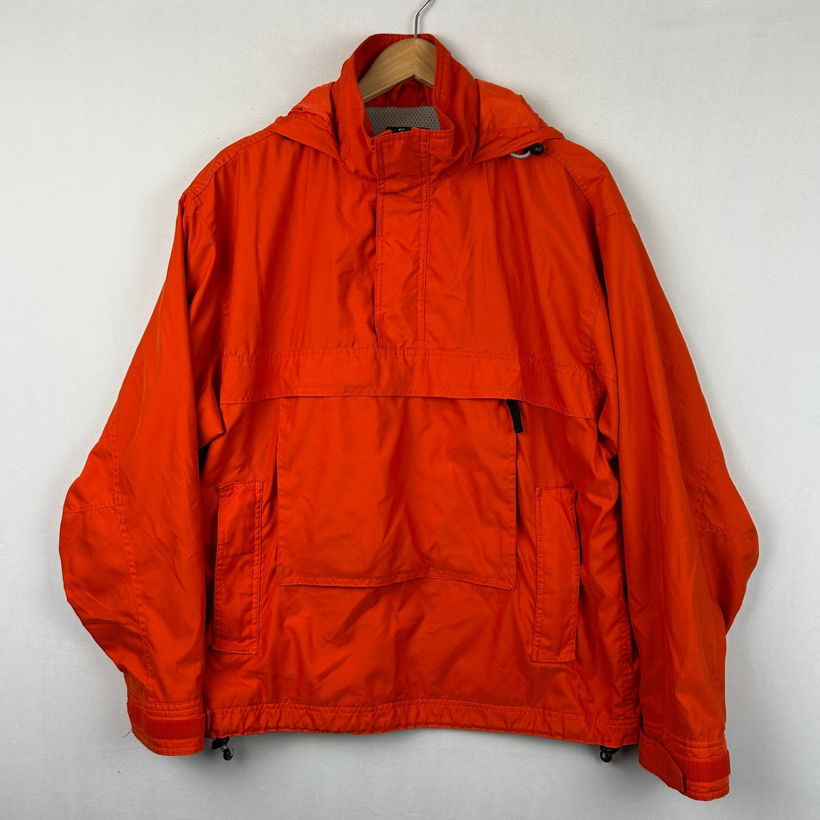 Gap Vintage Pullover Windbreaker Jacket Hideaway Hood Orange 90s Y2K Mens Size M