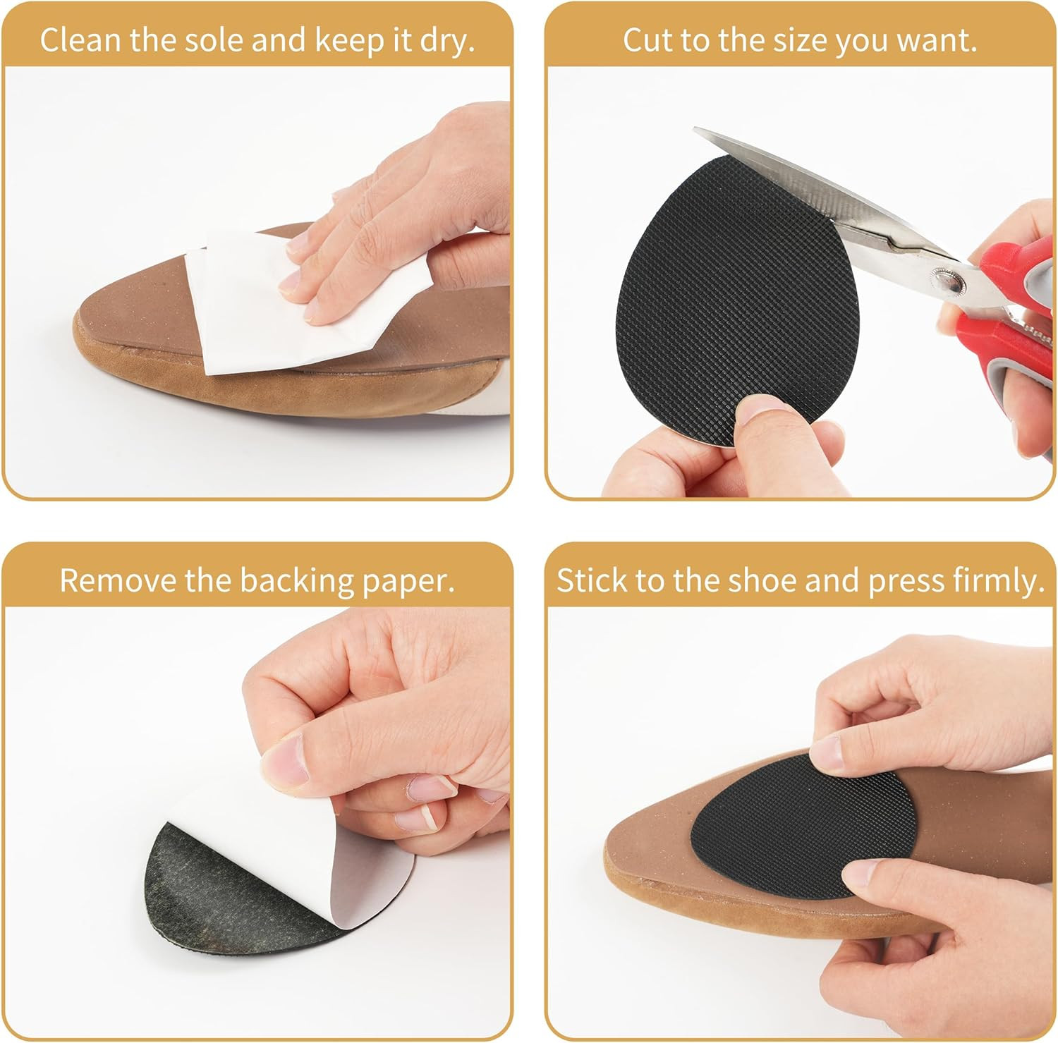 20 Pcs Non-Slip Shoe Pads, Adhesive Shoe Sole Protectors for Bottom of Shoes, Pr