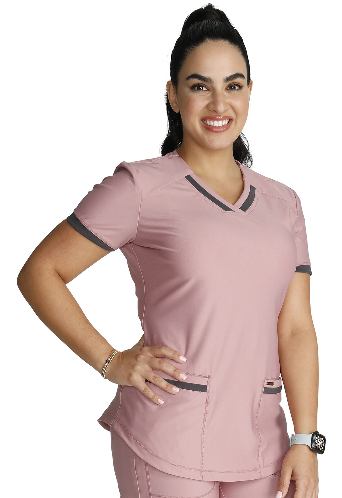 Mauve Orchid Cherokee Scrubs Form V Neck Top CK840 MVOR
