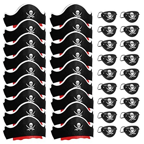 48 Pcs Pirate Hat with Eye Mask – Classic Costume Cap 48pcs Pirate Hat Sets