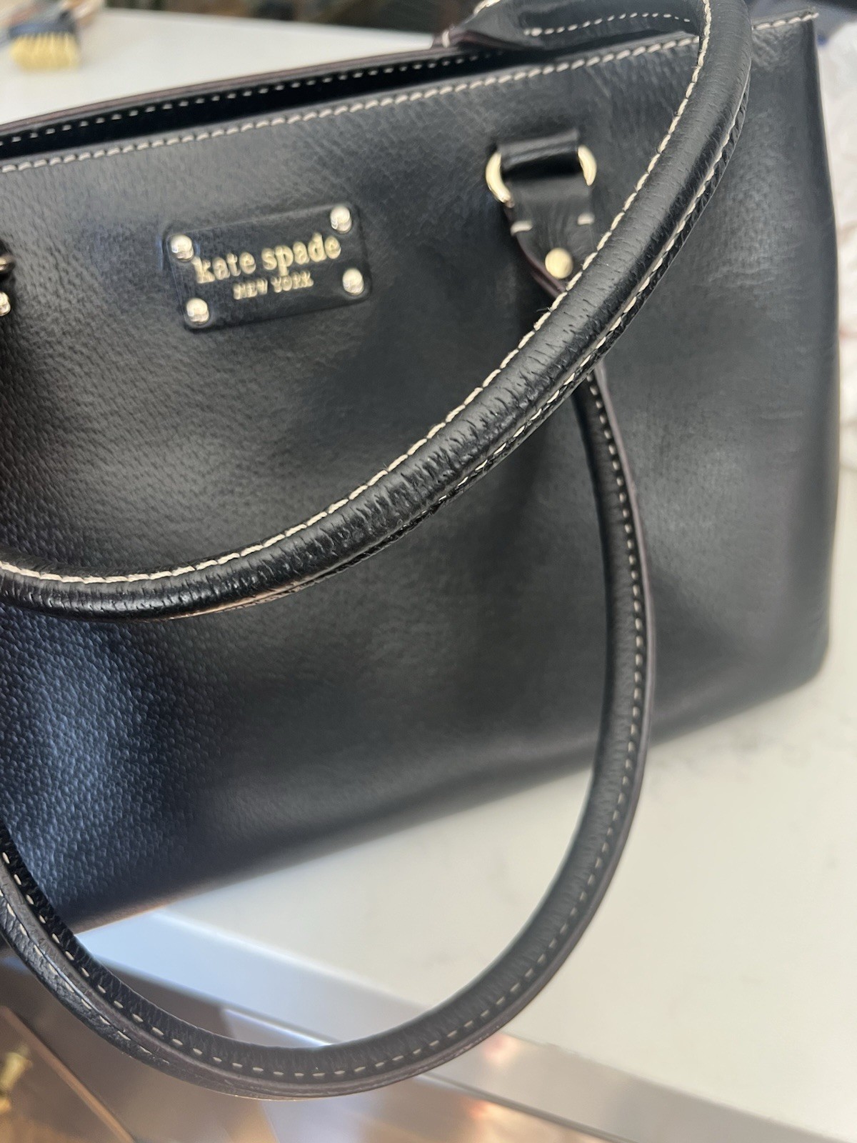 Kate Spade Wellesley Quinn Black Leather Tote Shoulder Bag WKRU0892 Purse