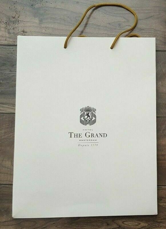 Hotel The Grand Amsterdam Shopping Gift Bag 16″ x 12-1/4″ x 4″ Re-Usable Paper