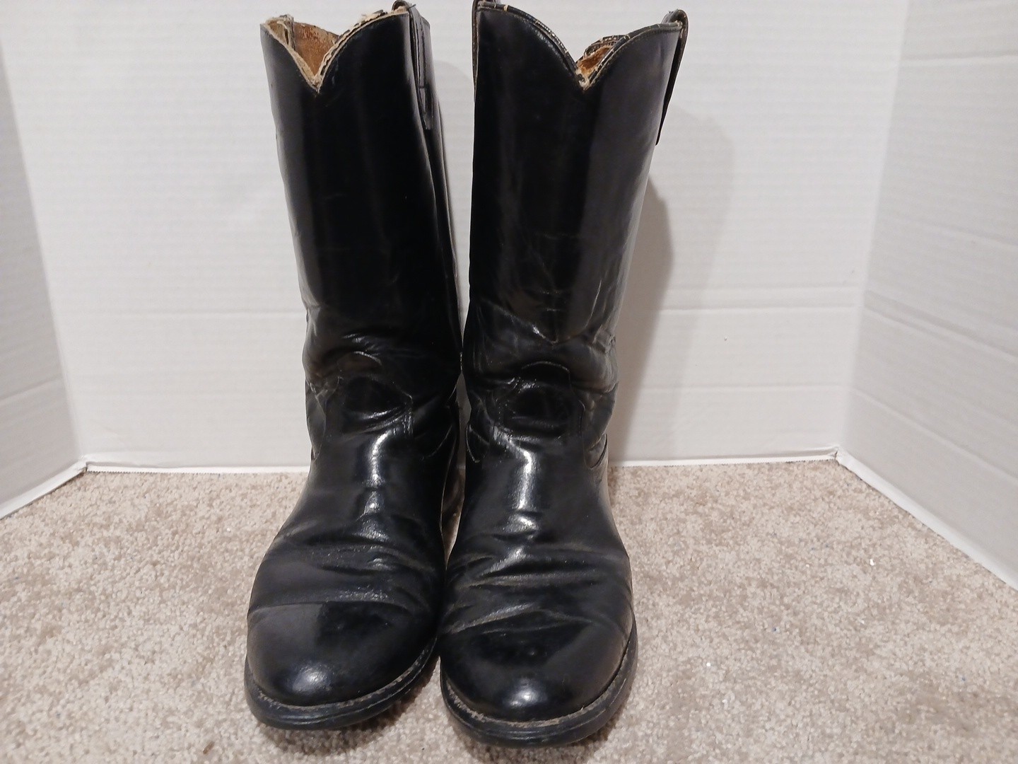 Acme Men’s Westren Work Boots Size 10 D Black Leather 453 488