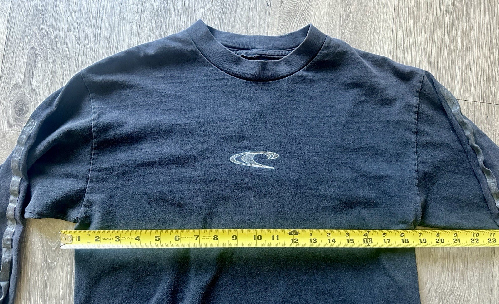Y2K O’Neill Mens Black Double-Sided Logo Graphic Long Sleeve Crew Neck T-Shirt M
