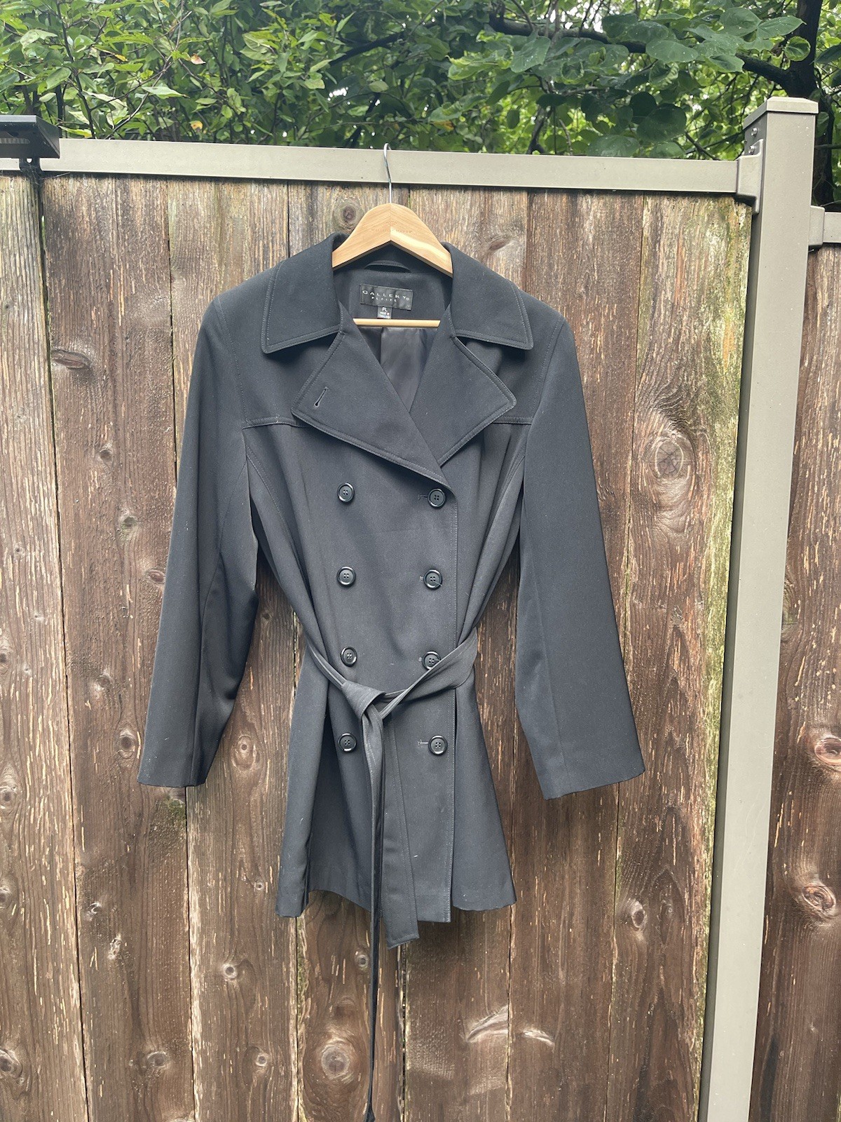 Gallery Petite Black Trench Coat Women P/L