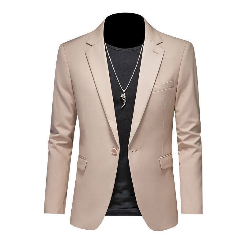 Men’s Jacket Casual Suit Blazer Slim-Fit Suit Wedding Business Dress Suit Tops