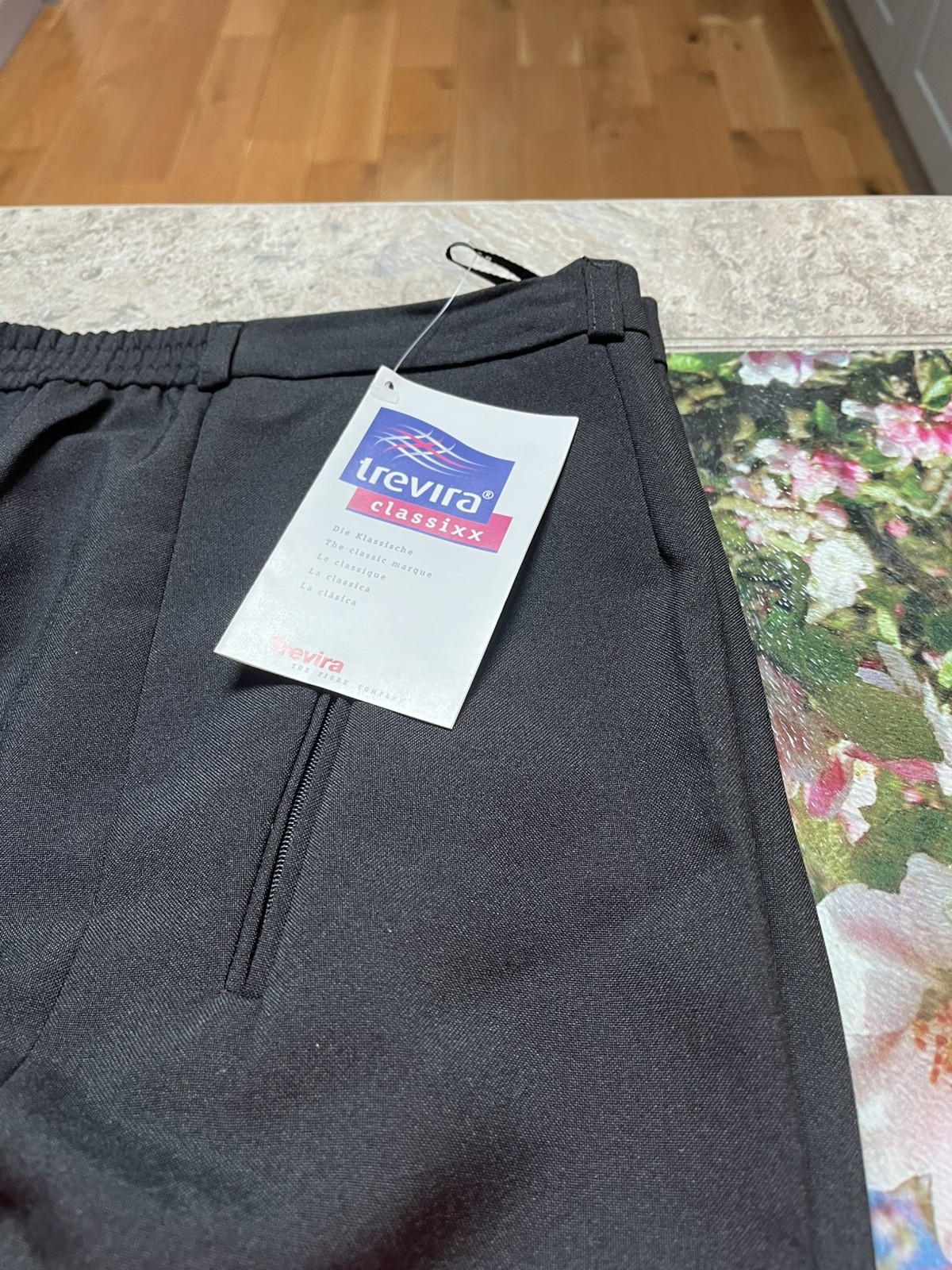 Ladies Trousers Womens Half Elasticated Stretch Waist Work Office Pocket Pants