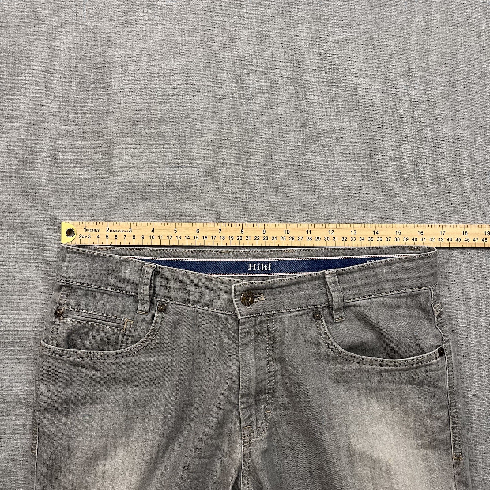 Hiltl Jeans Mens 33×34 Gray Pants Contemporary Fit Straight Leg Ultimate Trouser