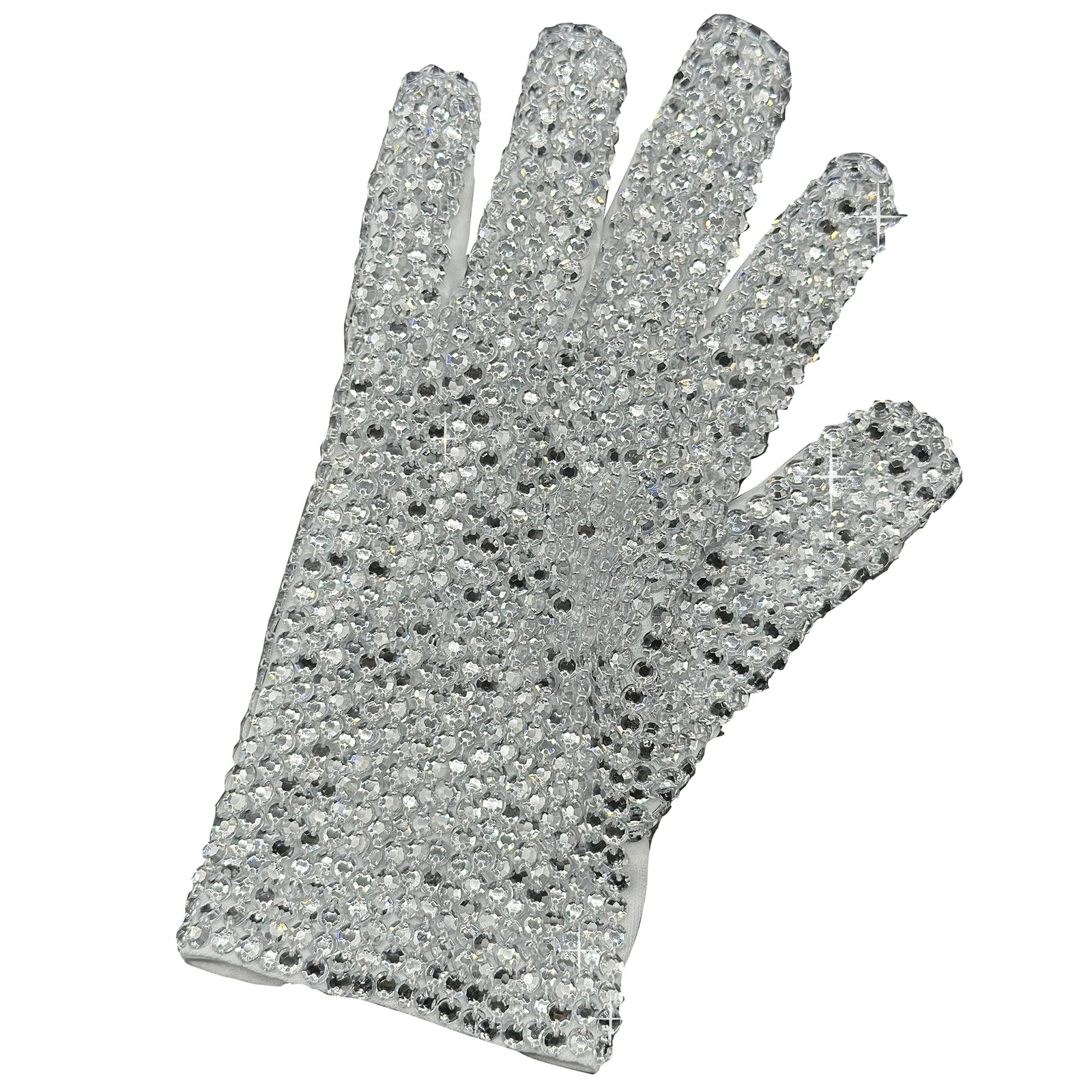 Handmade Glove with Full Crystals Michael Jackson Silver Adults Celebrate Impers