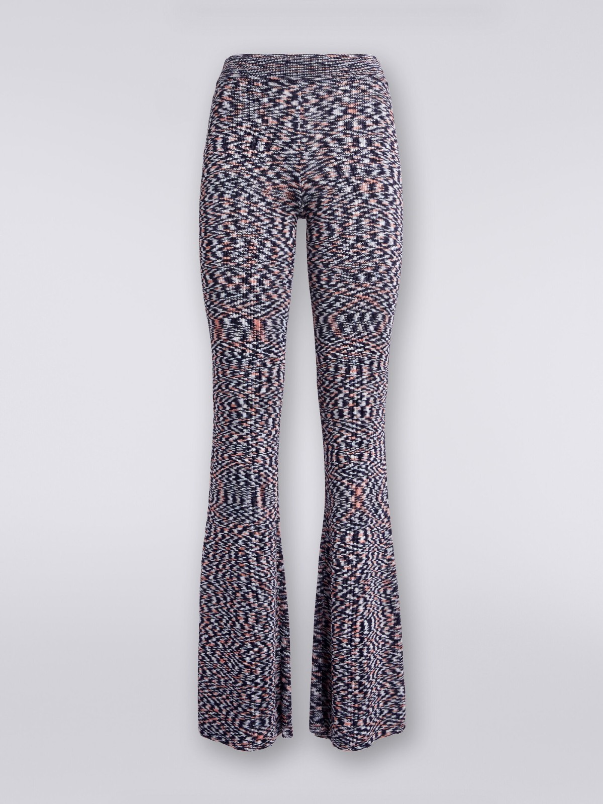 NWT Missoni Blue Slub Viscose Blend Flared Trousers IT 42 Made Italy $1460