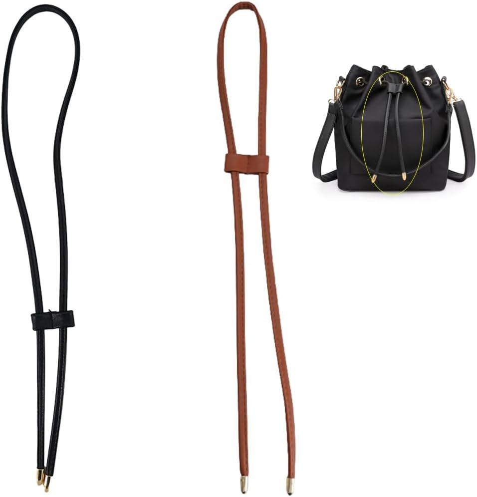 2 Pack Bucket Backpack Drawstring Replacement Detachable Leather Strap Cord Pull