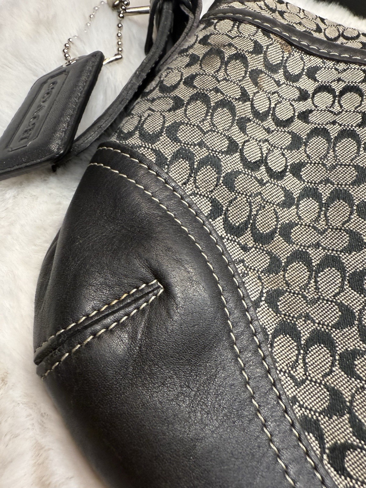 Coach Soho Buckle Signature C Canvas and Leather Shoulder Bag