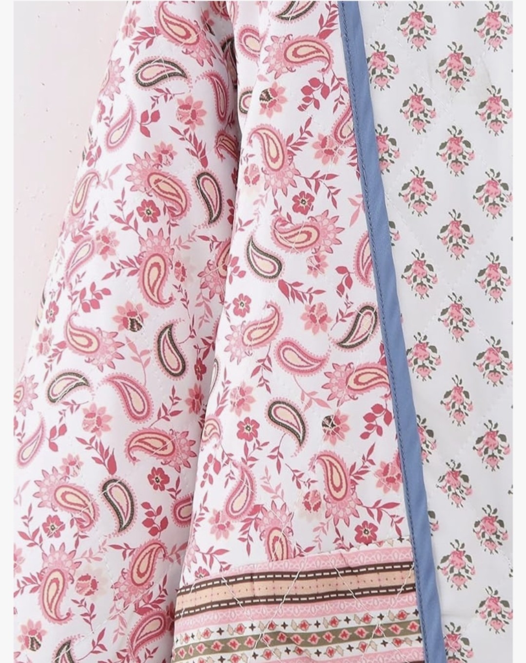 ​Womens Reversible Quilted Jacket Medium Cropped Patchwork Paisley Floral Boho