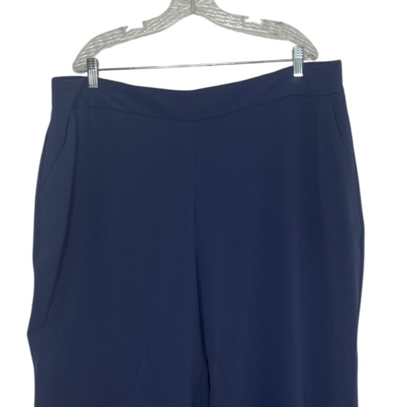 Terra & Sky Elastic Waist Pants Lightweight Recycled Polyester 2X Blue New WOT