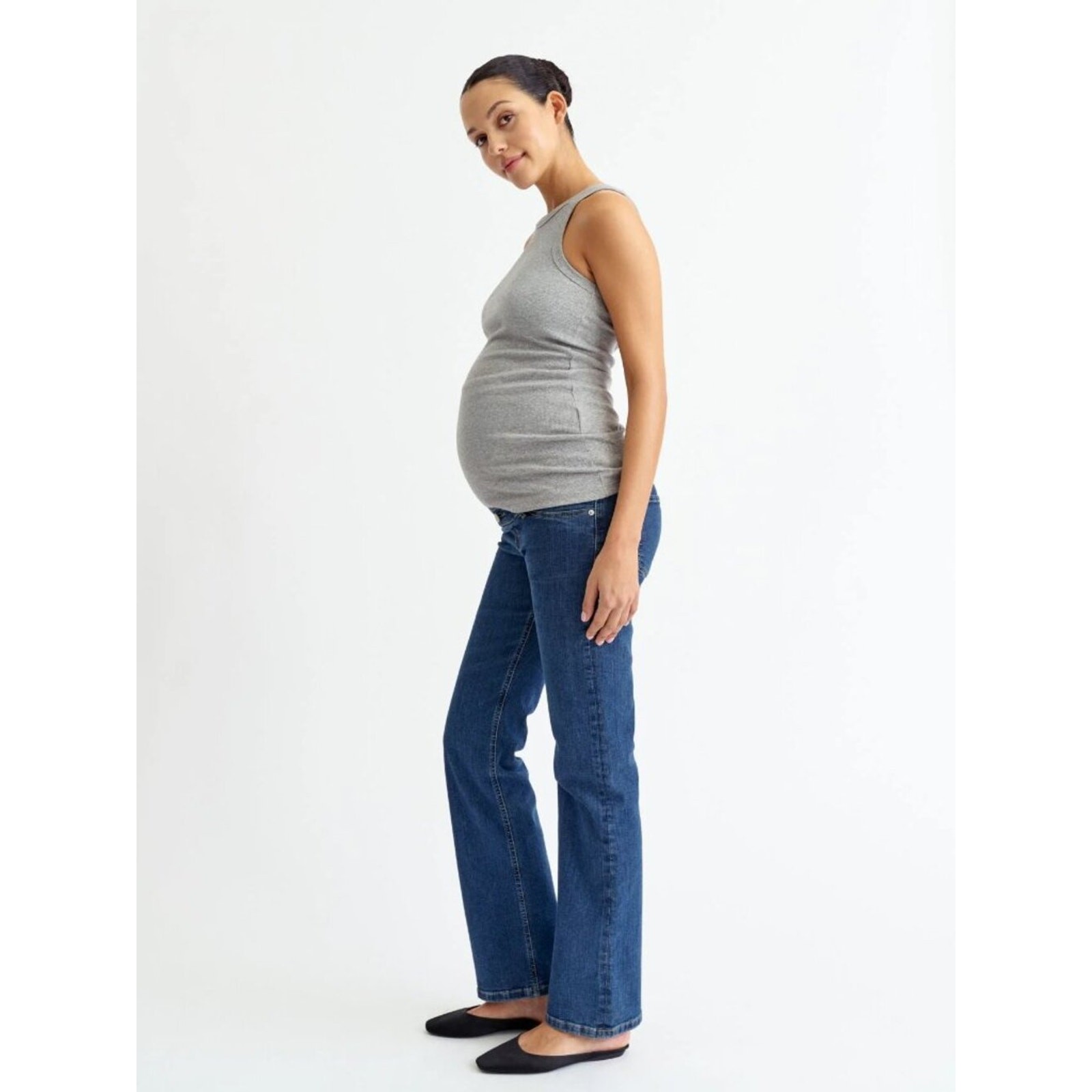 Ilouity Flare Fit Maternity Jeans Washed Blue Size EU 36 US 4 NEW NWT