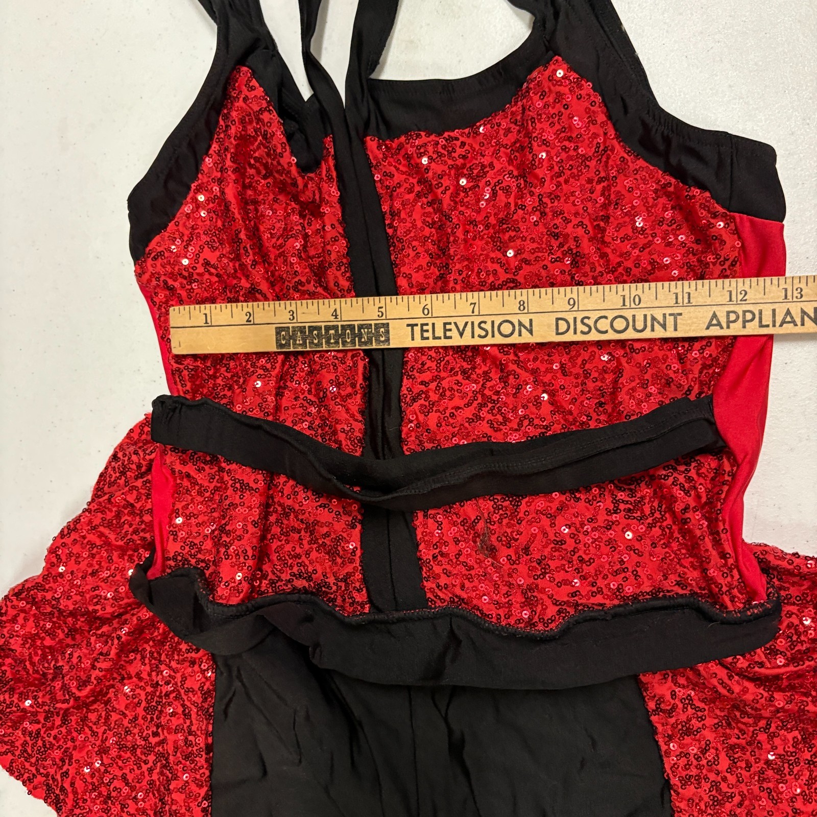Costume Gallery Sequin Dance Costume LA Red Black Jazz Contemporary Set