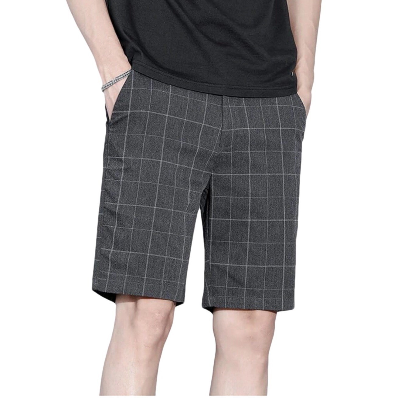 Mountain Hardwear Mens Gray Plaid Hiking Shorts Size 36 Outdoor Casual