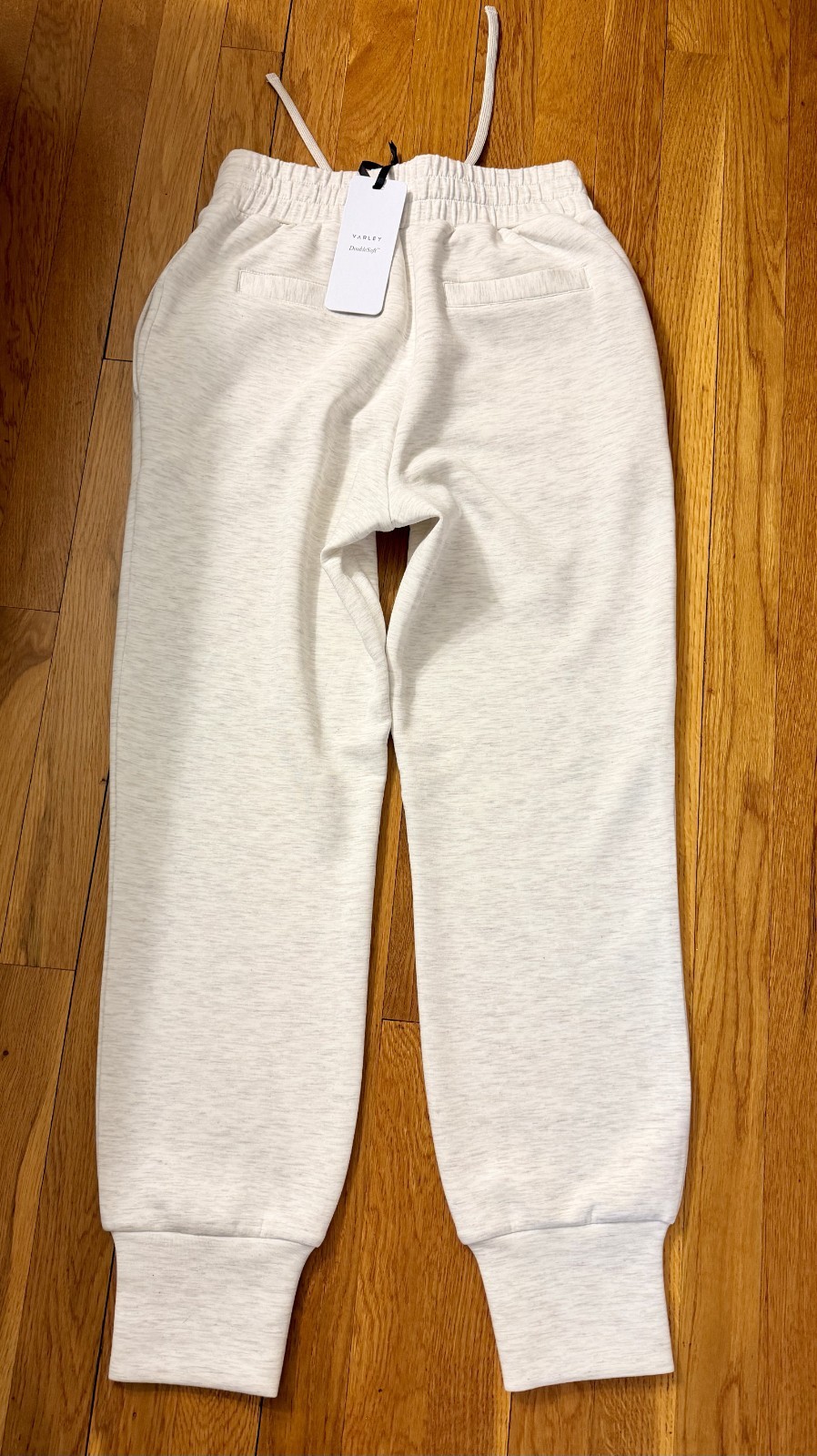 NWT Varley DoubleSoft Lounge Set Ivory Marl Shea Crop Tank S Slim Cuff Pant XS