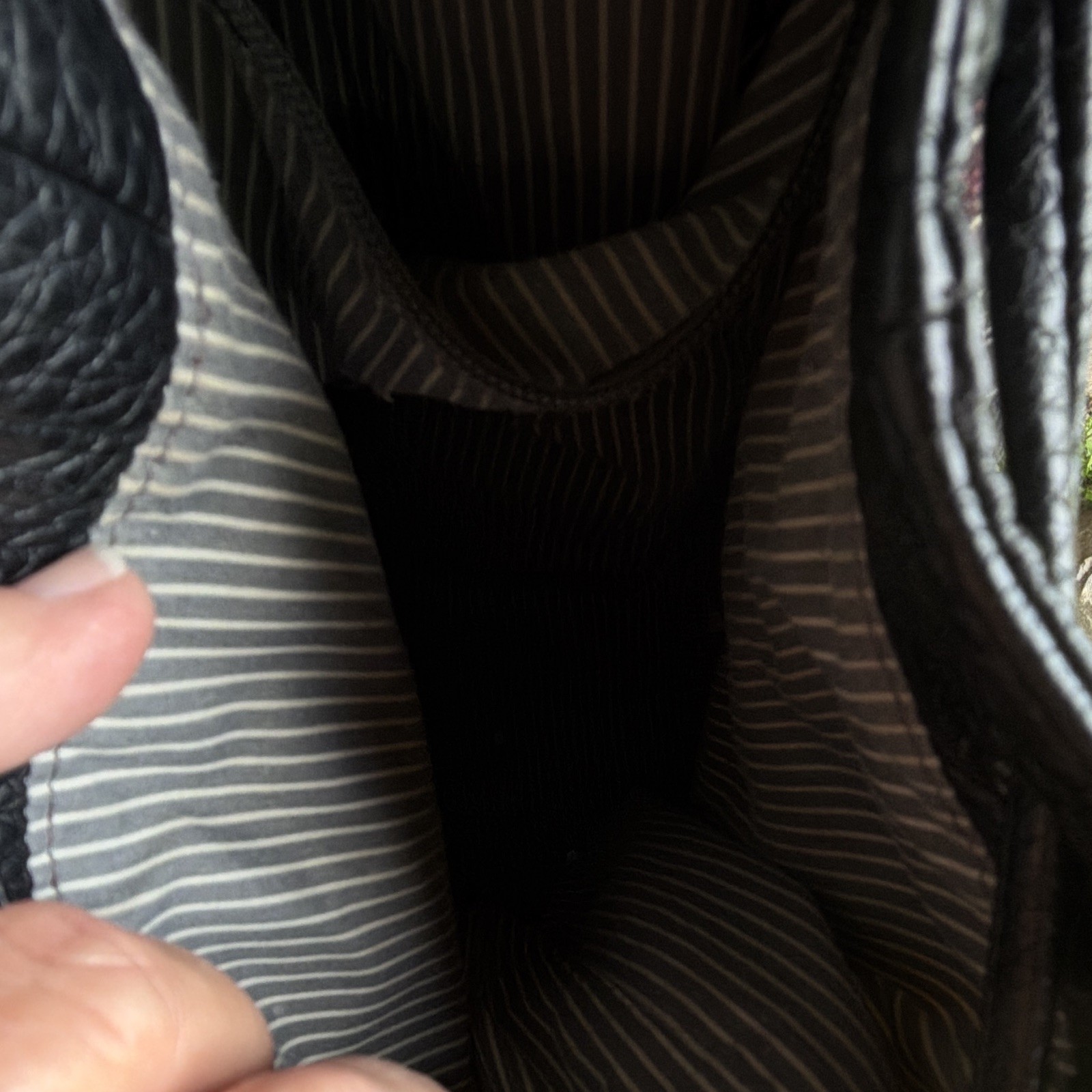 Pistil Black Multicolor Striped Bucket Backpack Drawstring Lined Inner Pockets