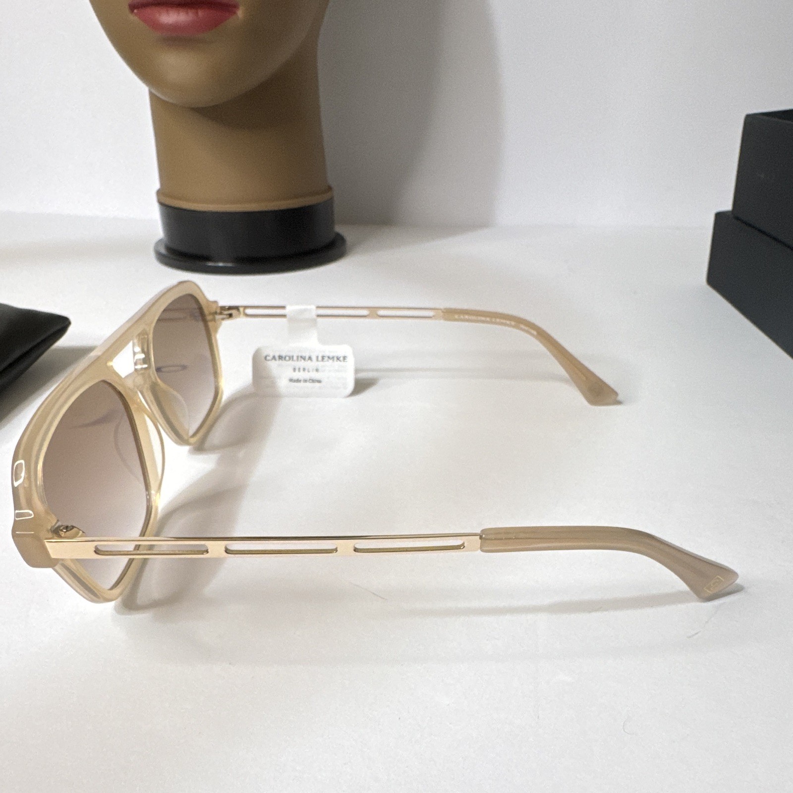 Carolina Lemke CL9203-02 Women’s Geometric Beige Brown Gradient UV400 145mm
