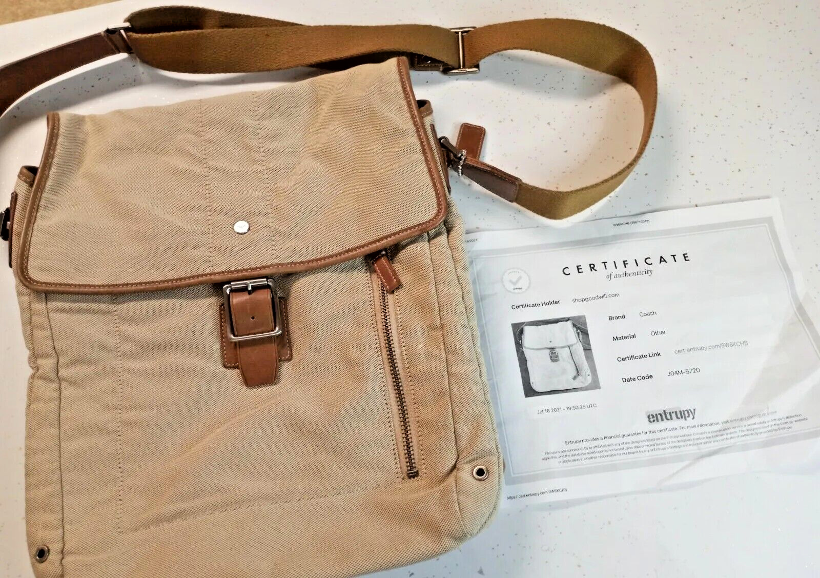 Coach Satchel shoulder bag Tan With C.O.A J04M-5720