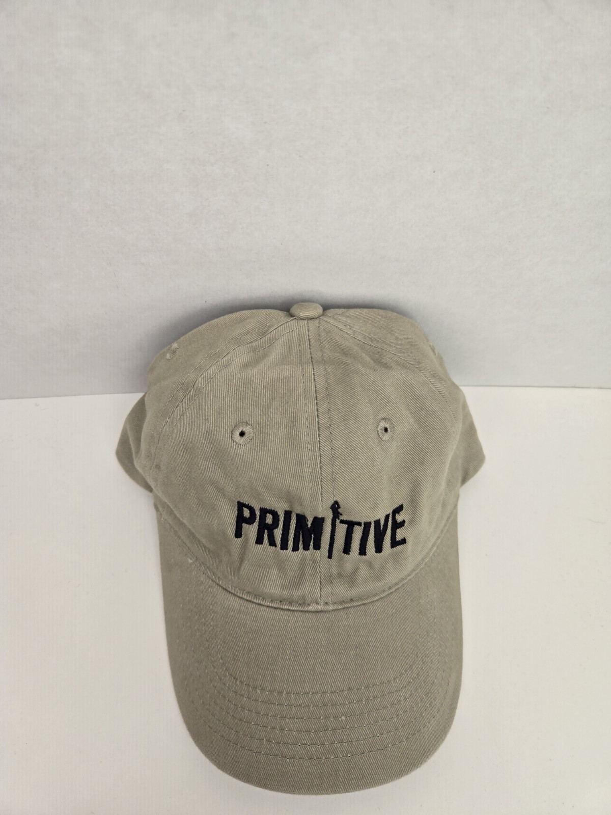 Primitive Tan Khaki Strapback Baseball Hat Outdoor Nature Camping Spellout Cap