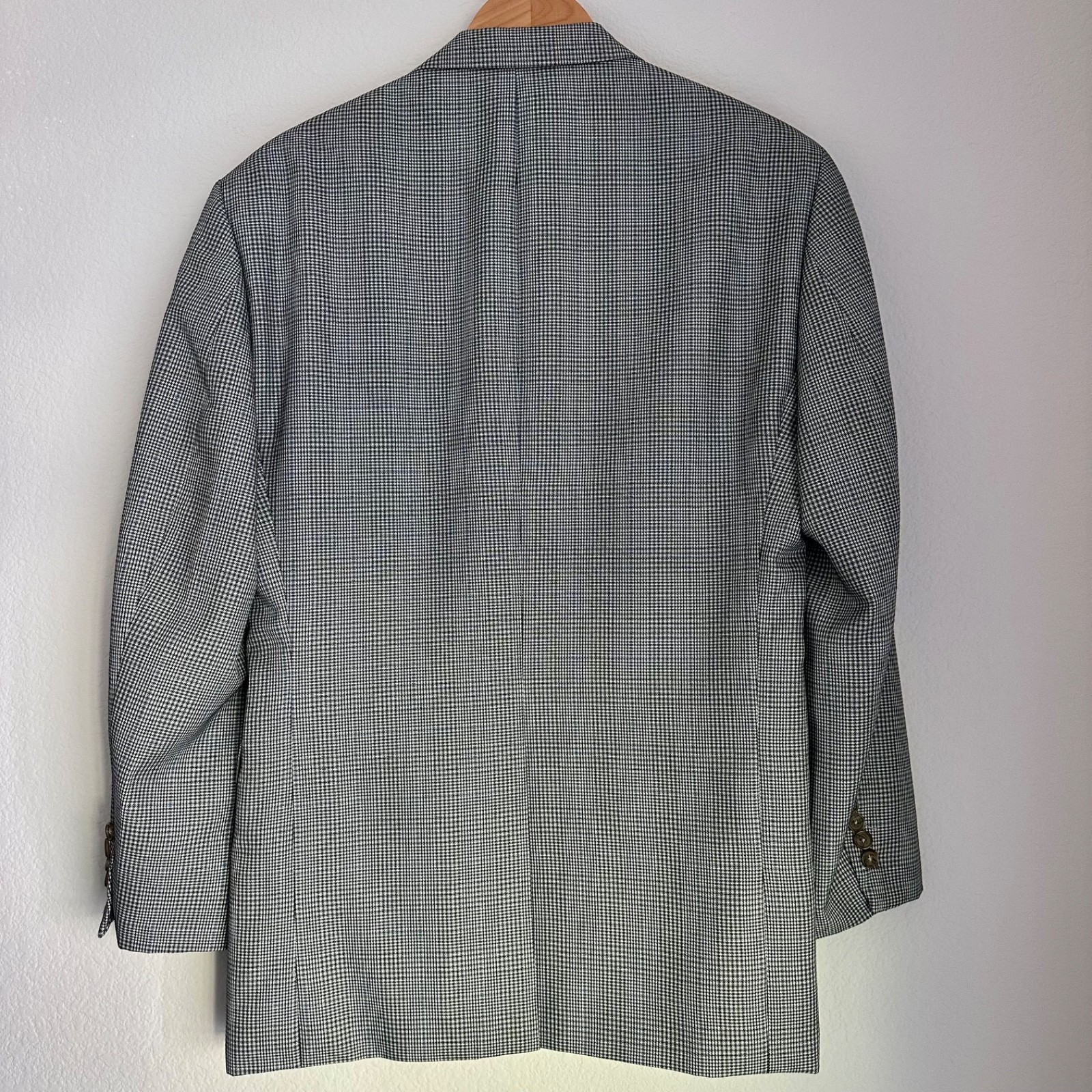 Nautica Men’s Gray Houndstooth Windowpane Sport Coat Blazer Men’s 42R Classic