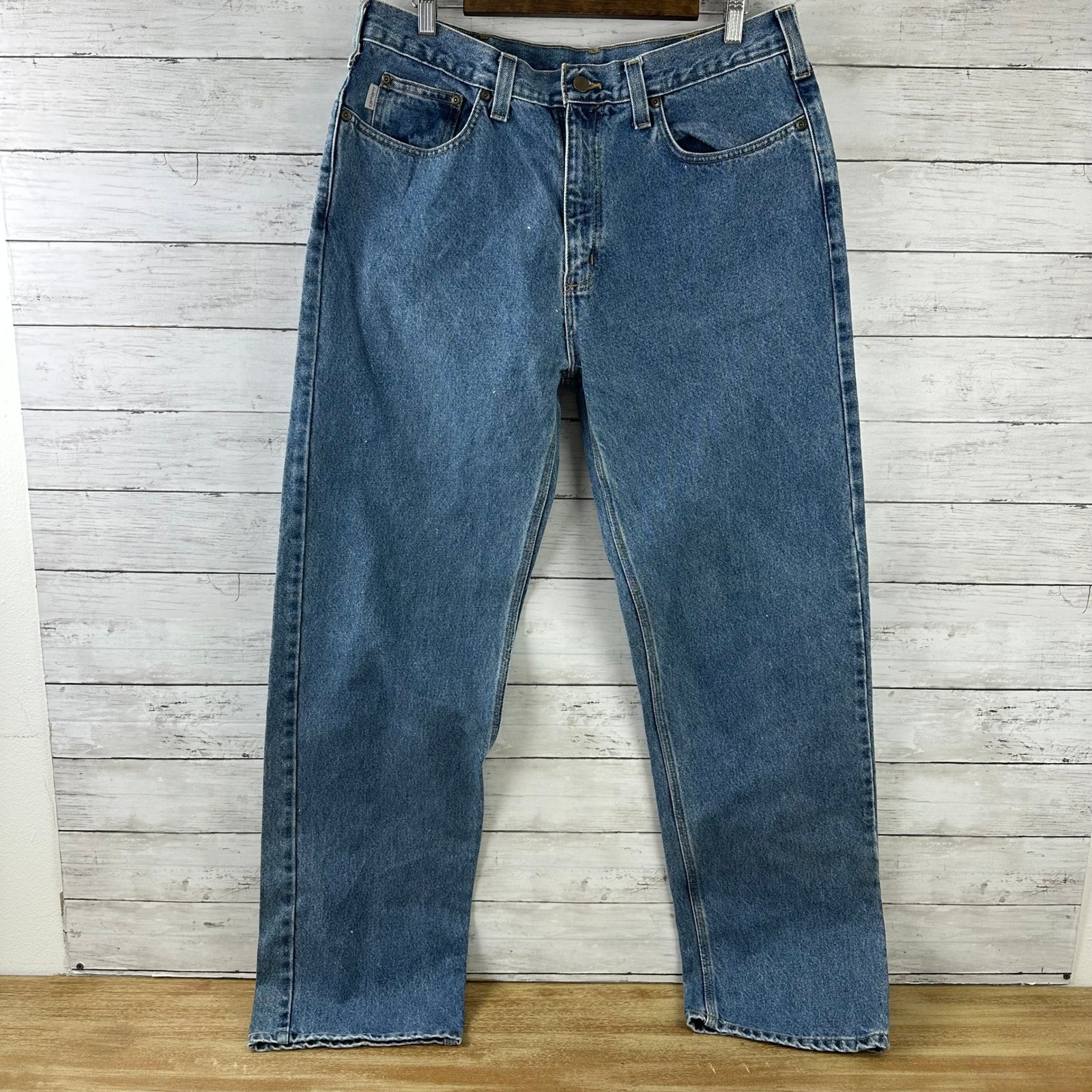 Carhartt Relaxed Fit Mens Measures 36×33 Jeans Workwear Work Denim
