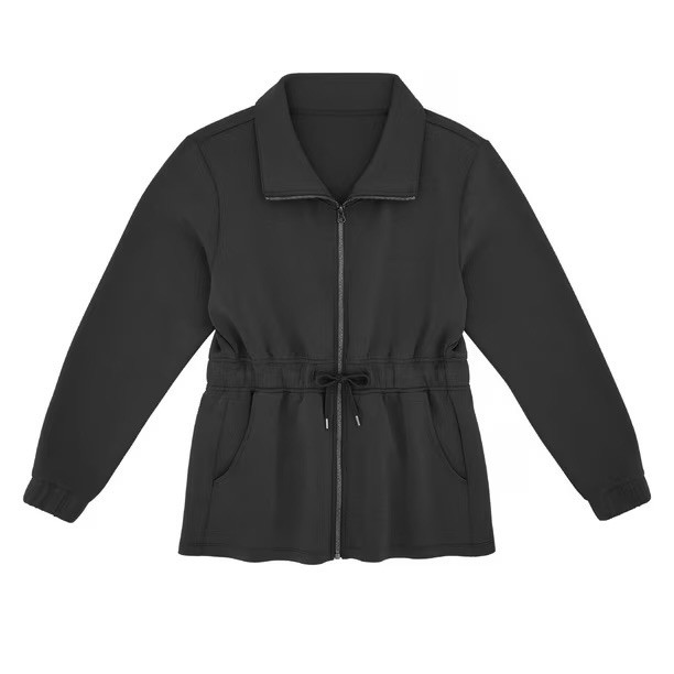 Member’s Mark Sandwash Jacket Black XL Relaxed Fit Drawcord Waist Pockets Mock …